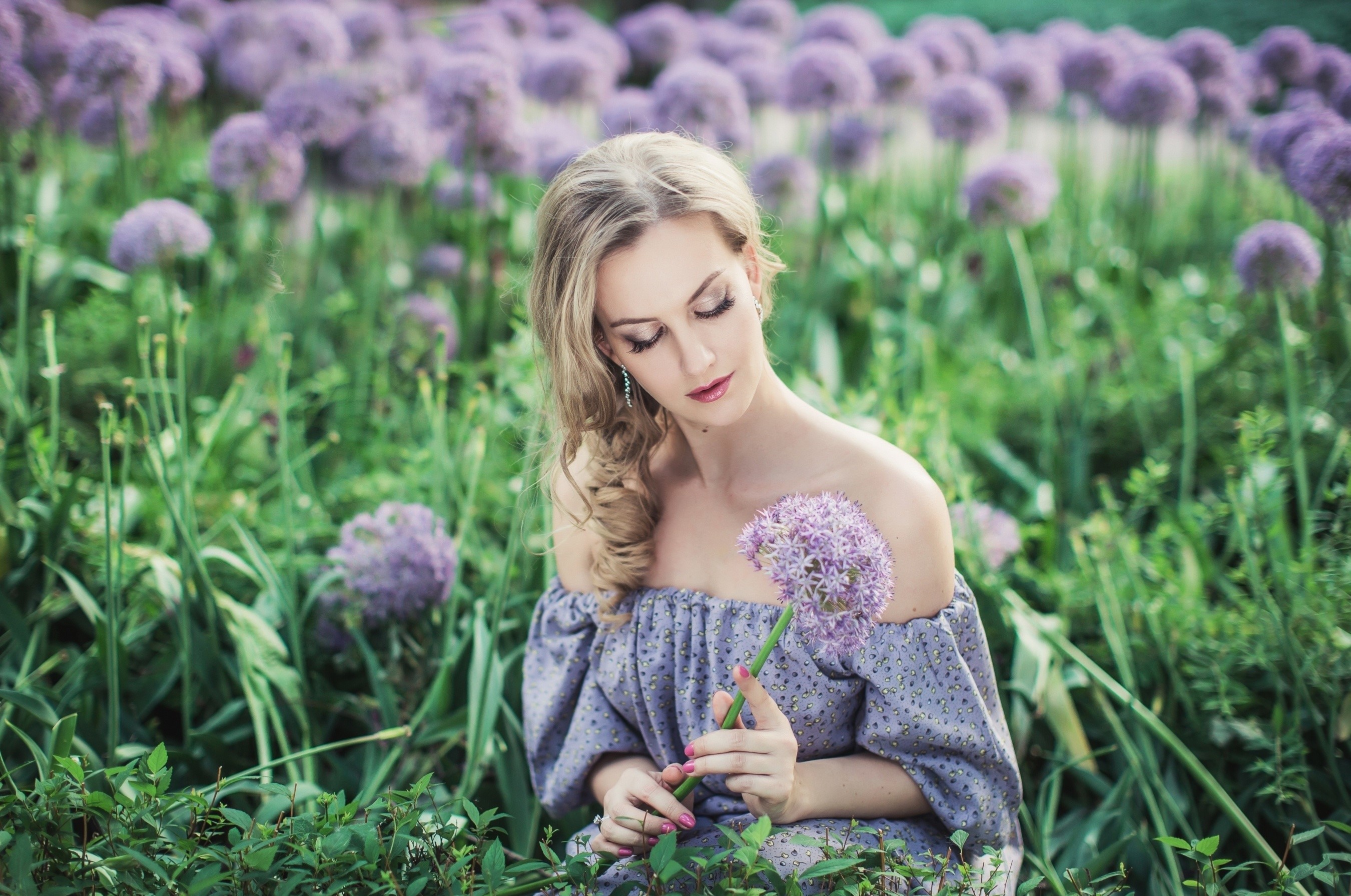 girls, model, hd, flowers, HD Wallpaper