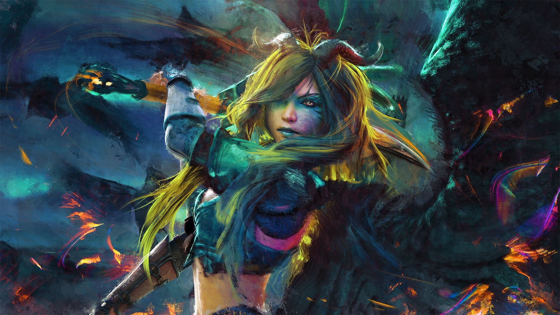 sword, artist, artwork, digital art, hd, HD Wallpaper