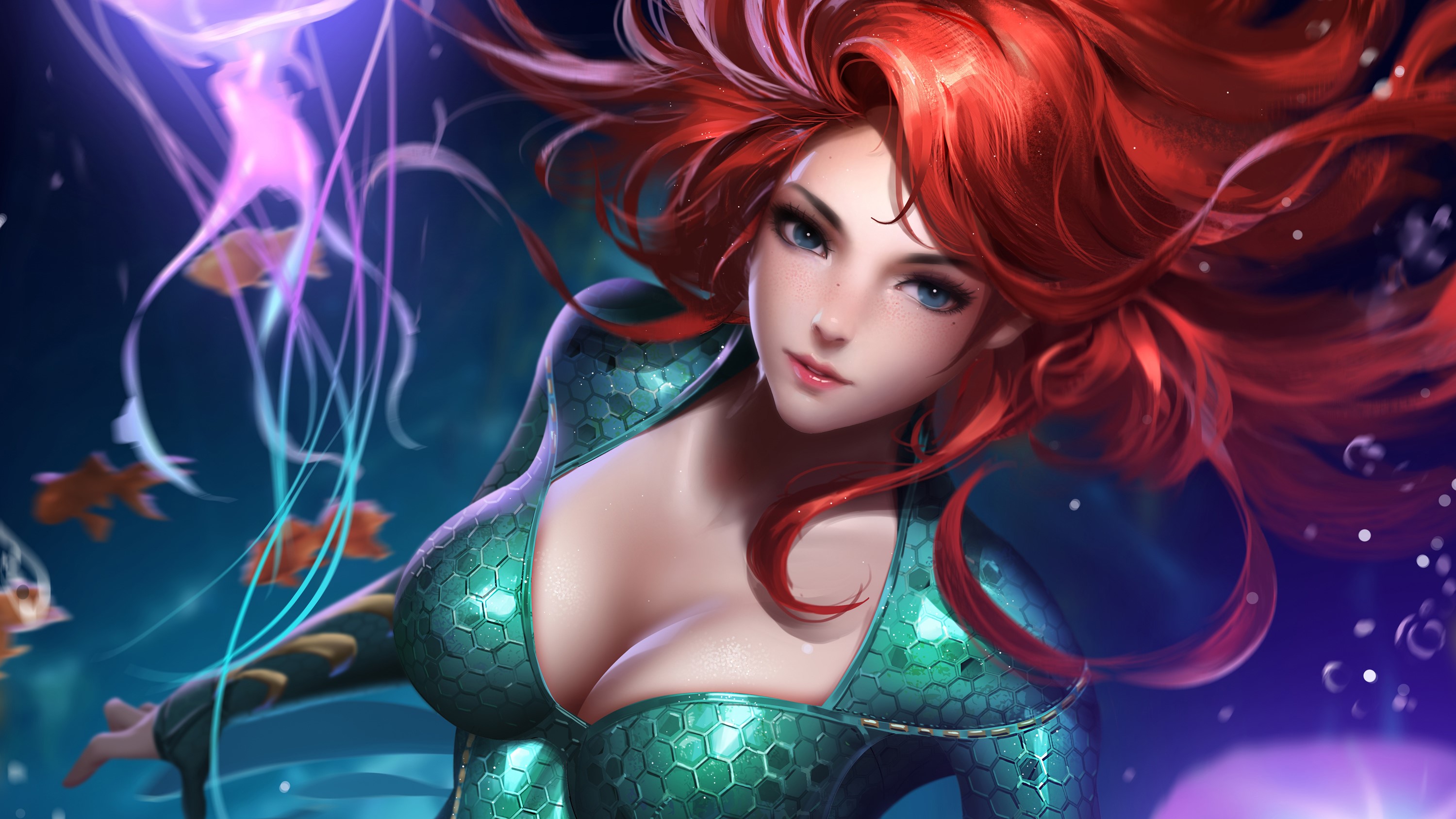 mera, superheroes, fantasy girls, artist, artwork, digital art, hd, 4k, HD Wallpaper