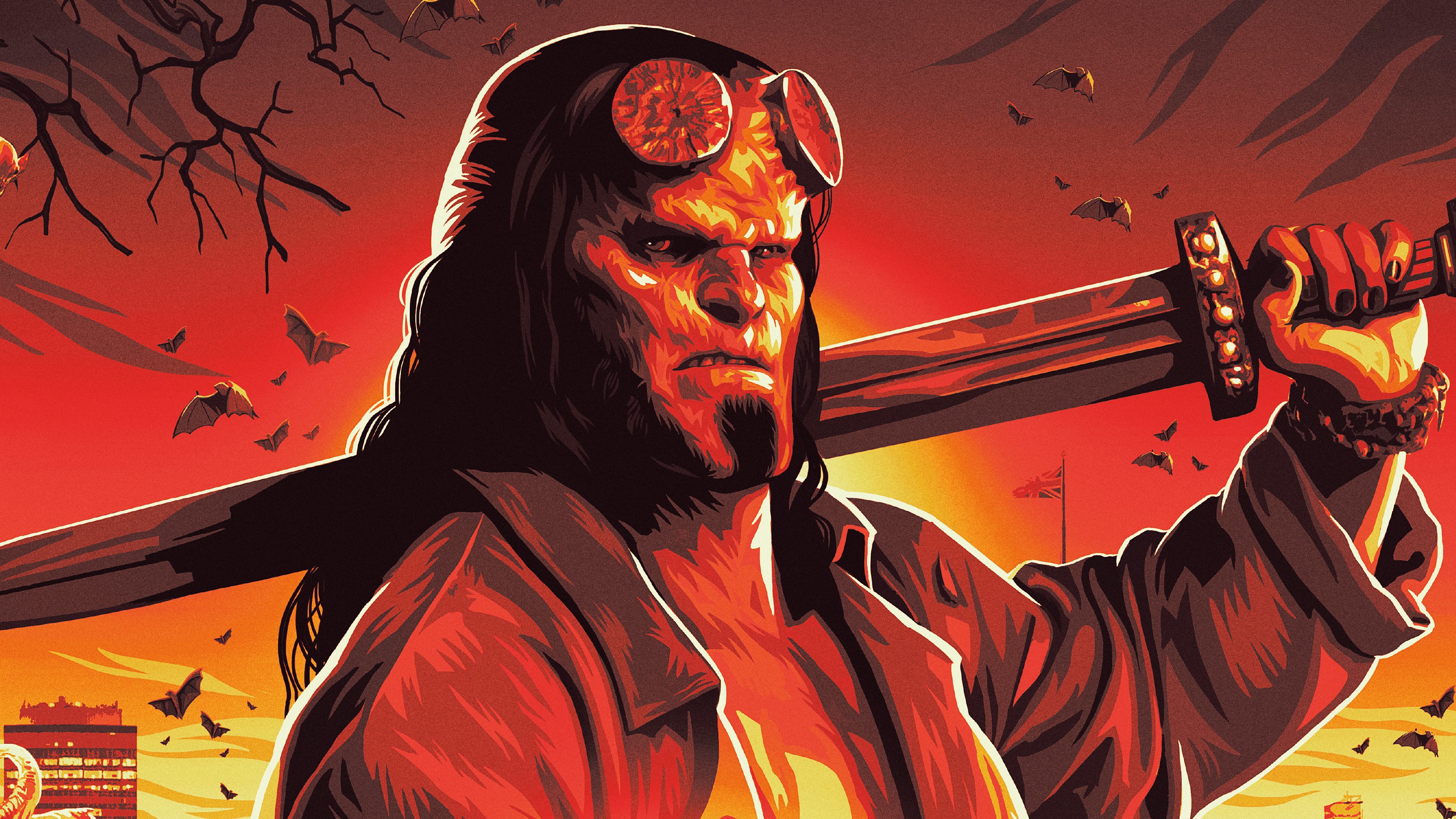 hellboy, movies, 2019 movies, hd, 4k, superheroes, artwork, digital art, art, HD Wallpaper