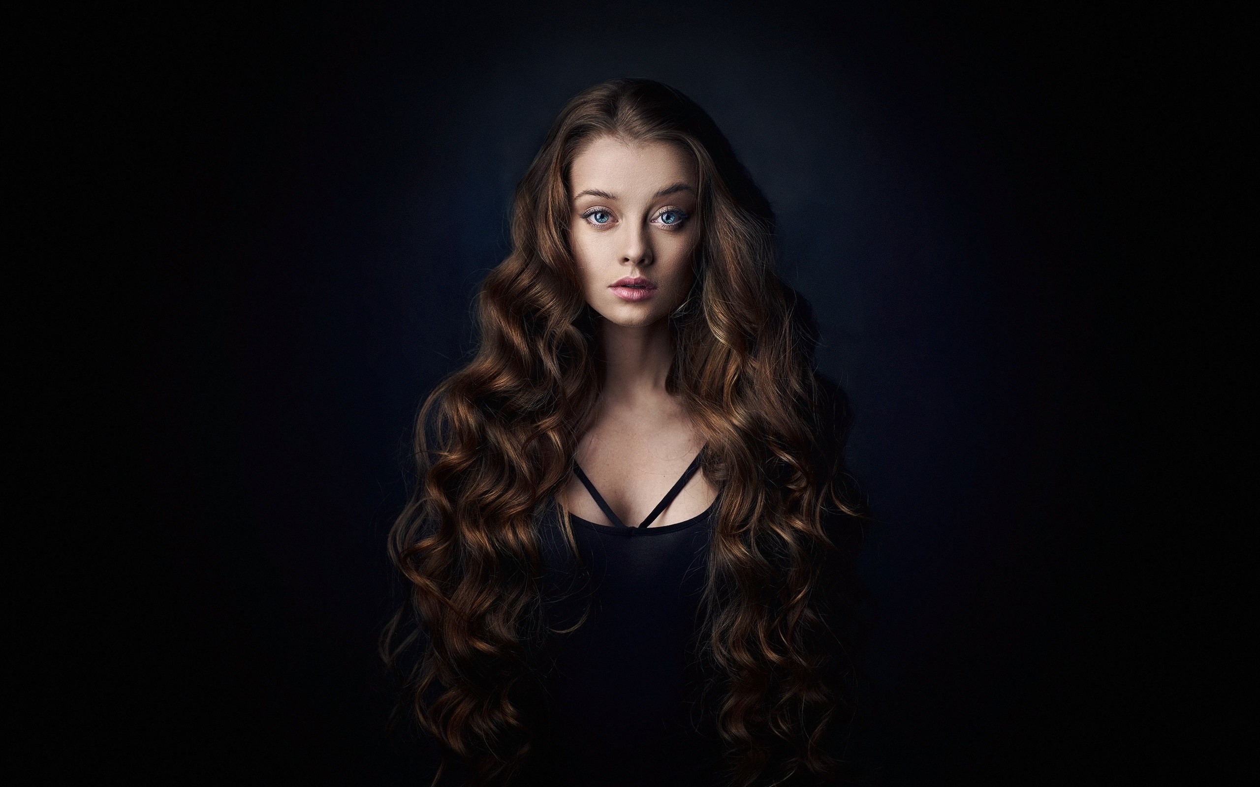 blue eyes, girls, model, hd, portrait, HD Wallpaper