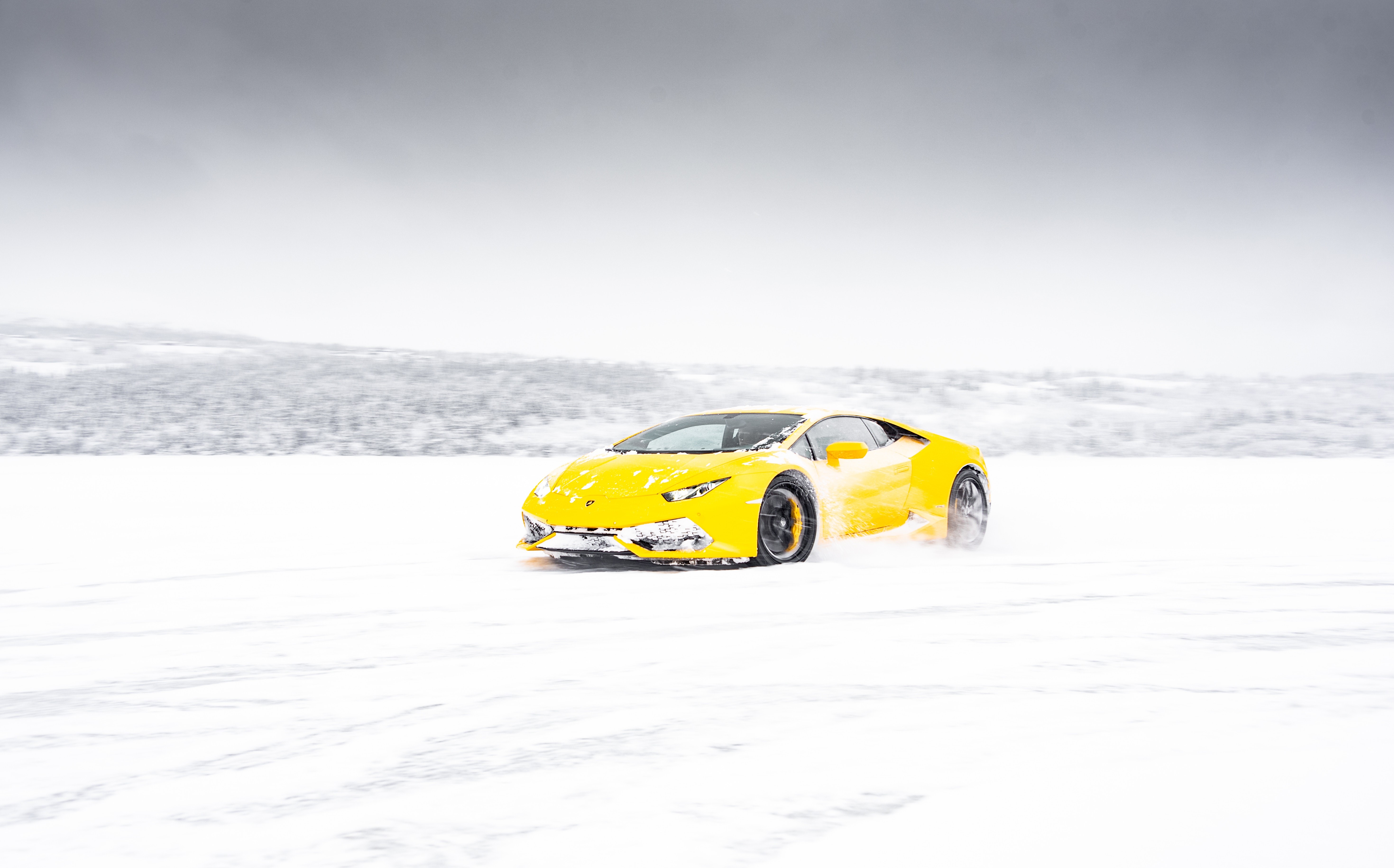 lamborghini aventador, lamborghini, cars, 4k, hd, 5k, snow, HD Wallpaper