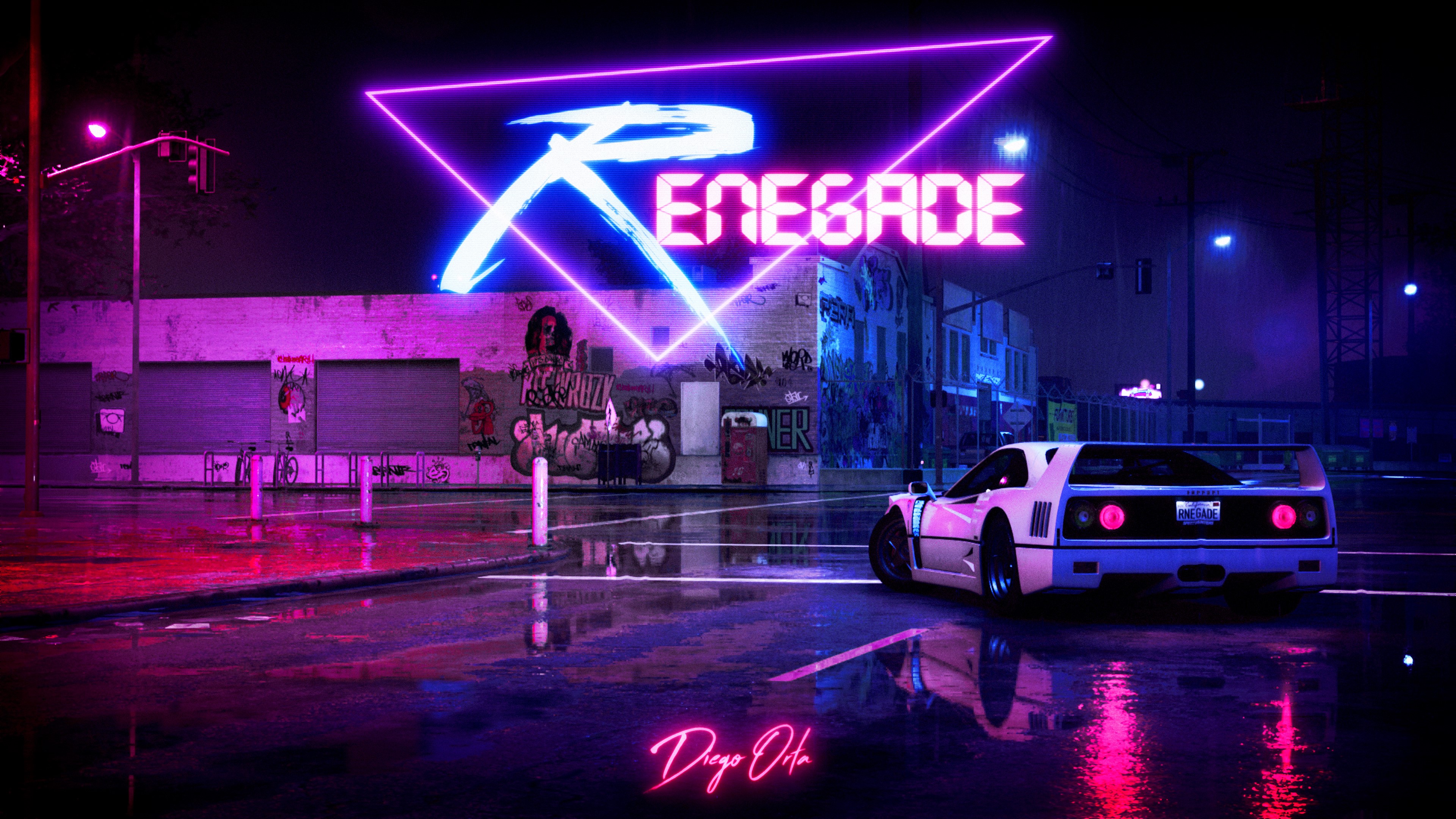 cyberpunk, retrowave, artist, artwork, digital art, hd, 4k, behance, HD Wallpaper