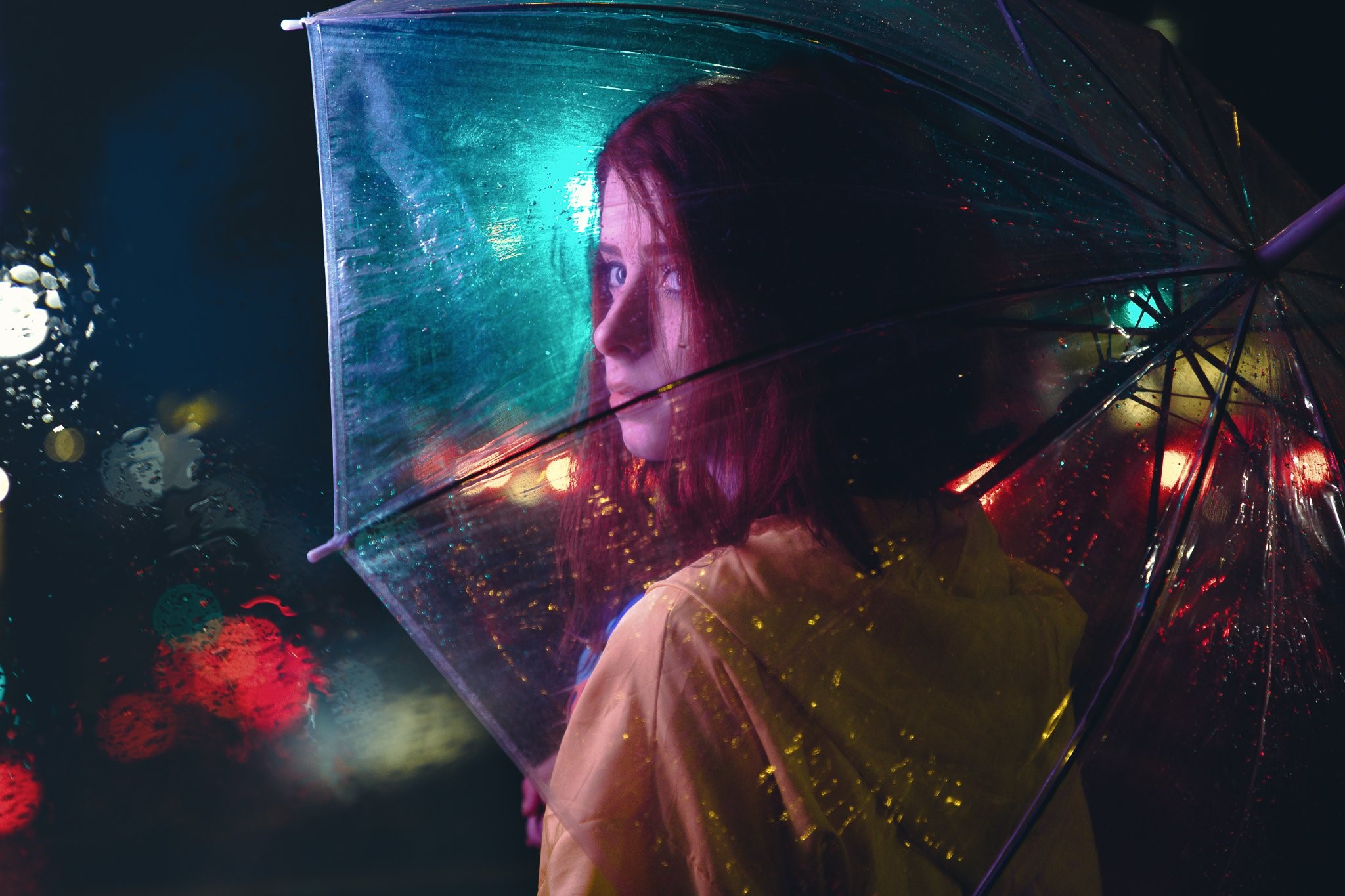 girls, model, hd, umbrella, rain, HD Wallpaper