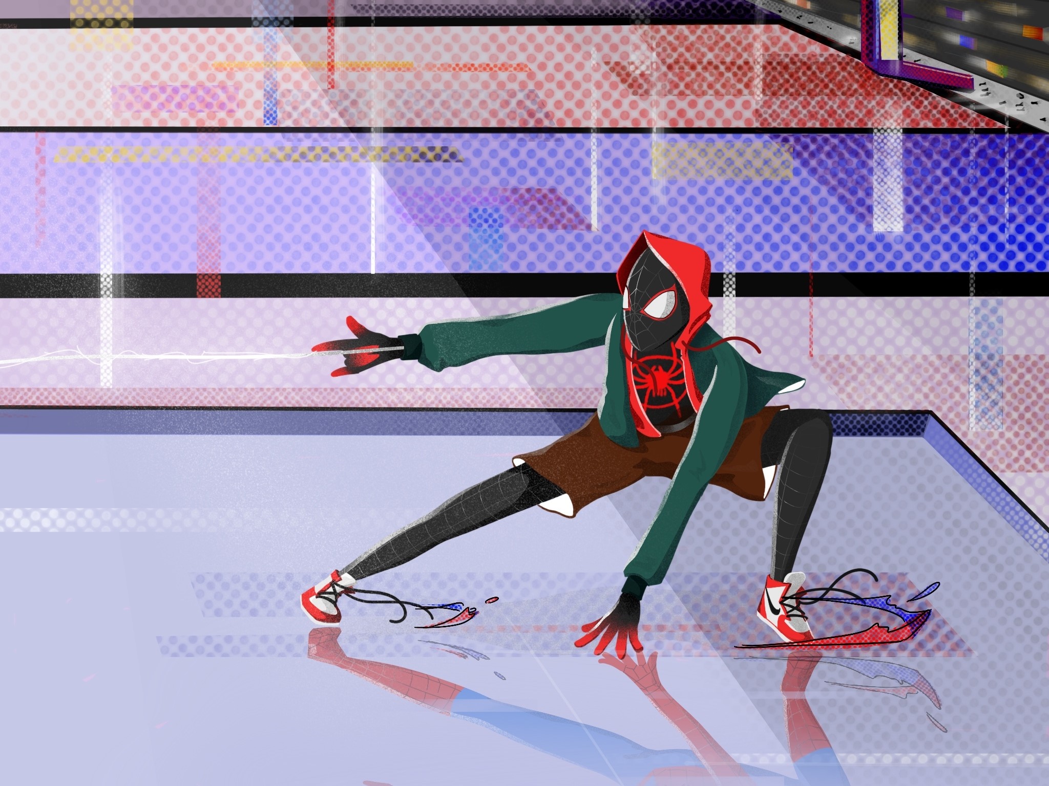 spiderman into the spider verse, hd, superheroes, artwork, artist, digital art, behance, HD Wallpaper
