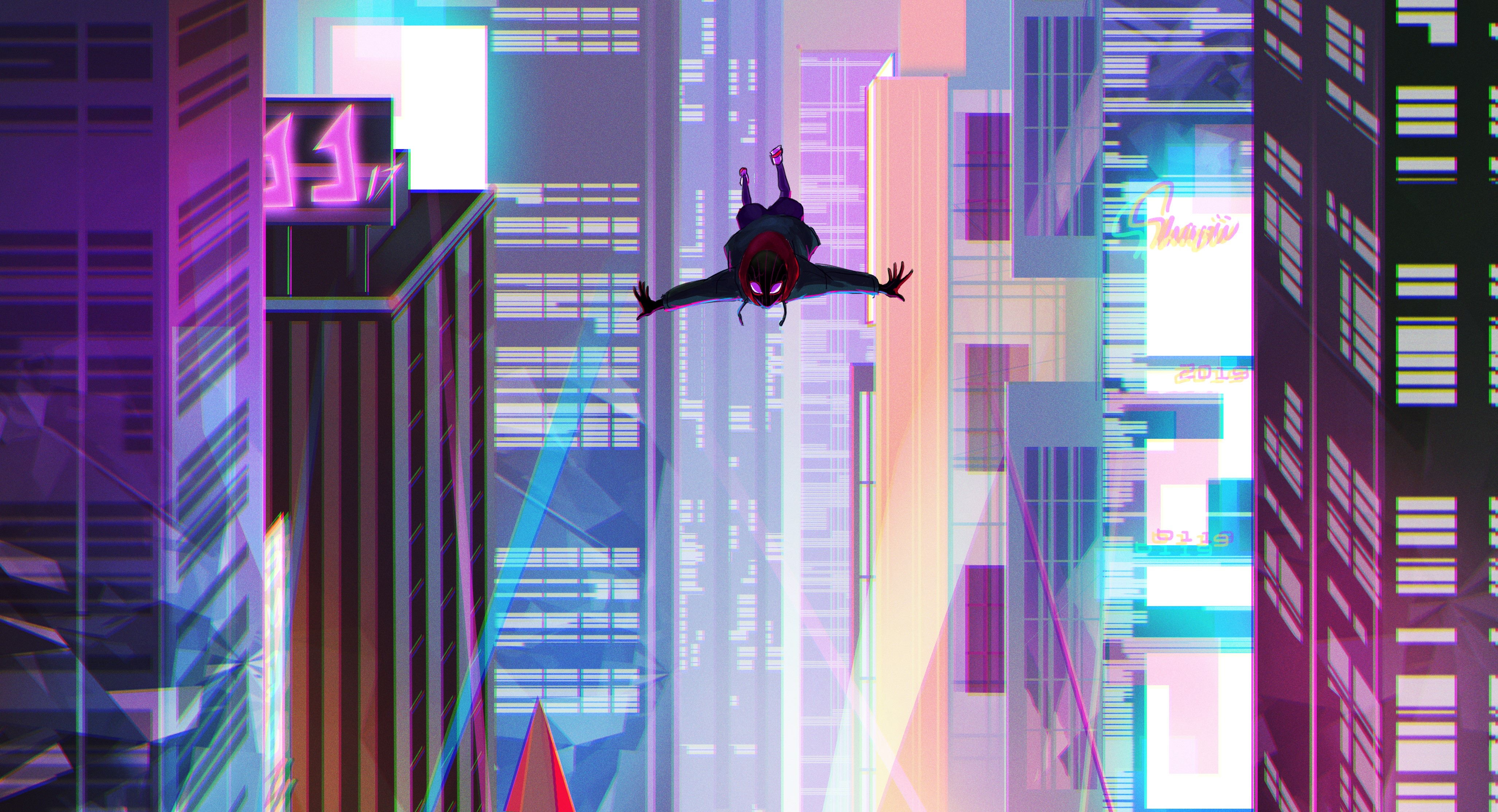 spiderman into the spider verse, spiderman, hd, superheroes, artwork, artist, digital art, 4k, HD Wallpaper