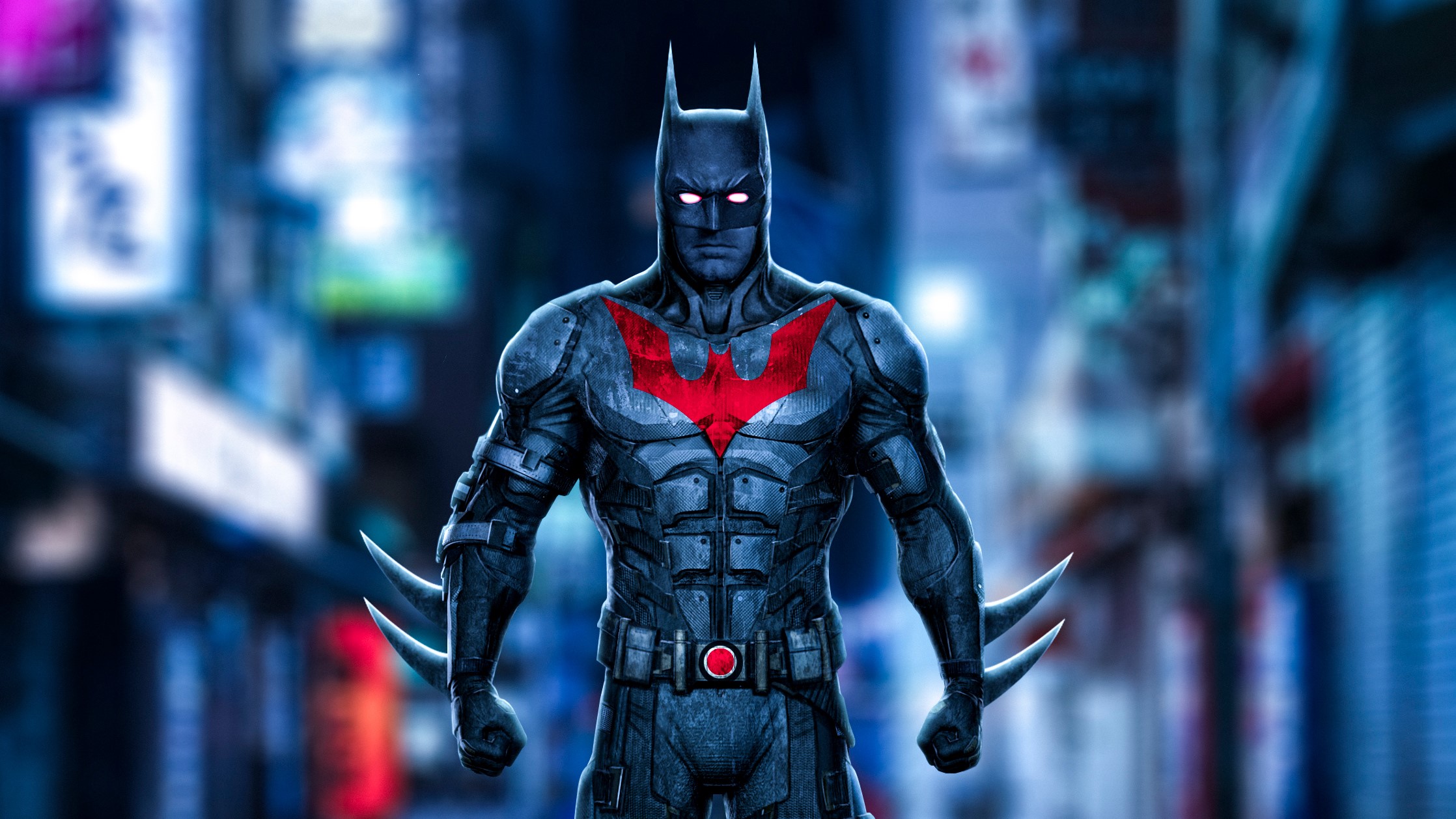 batman, superheroes, neon, artist, artwork, digital art, hd, deviantart, HD Wallpaper
