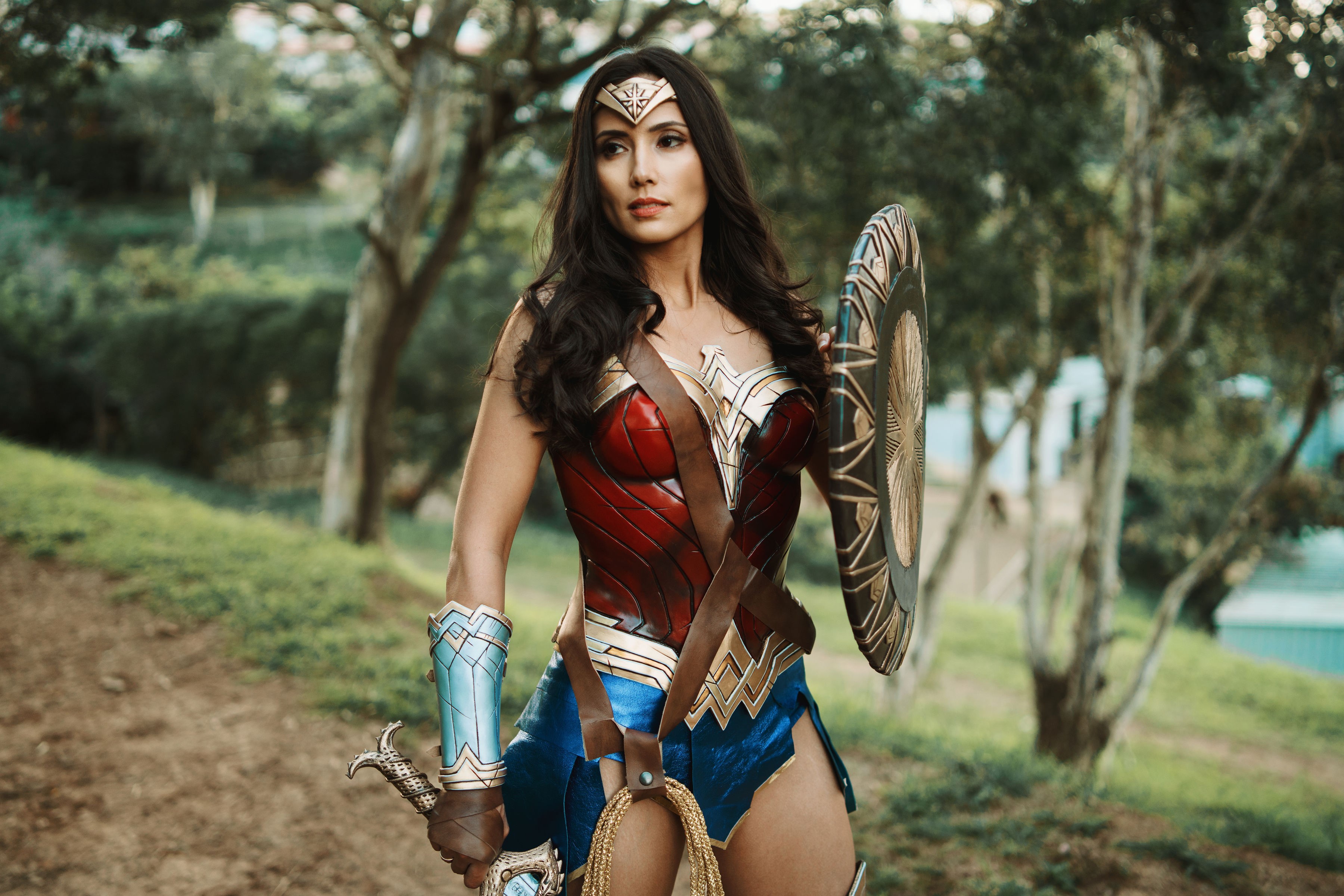 wonder woman, hd, 4k, superheroes, cosplay, HD Wallpaper