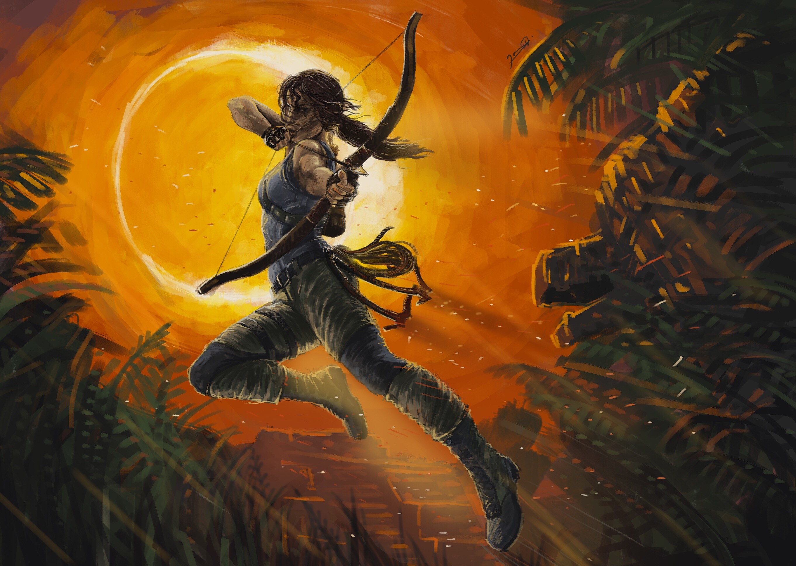 tomb raider, hd, artwork, lara croft, HD Wallpaper