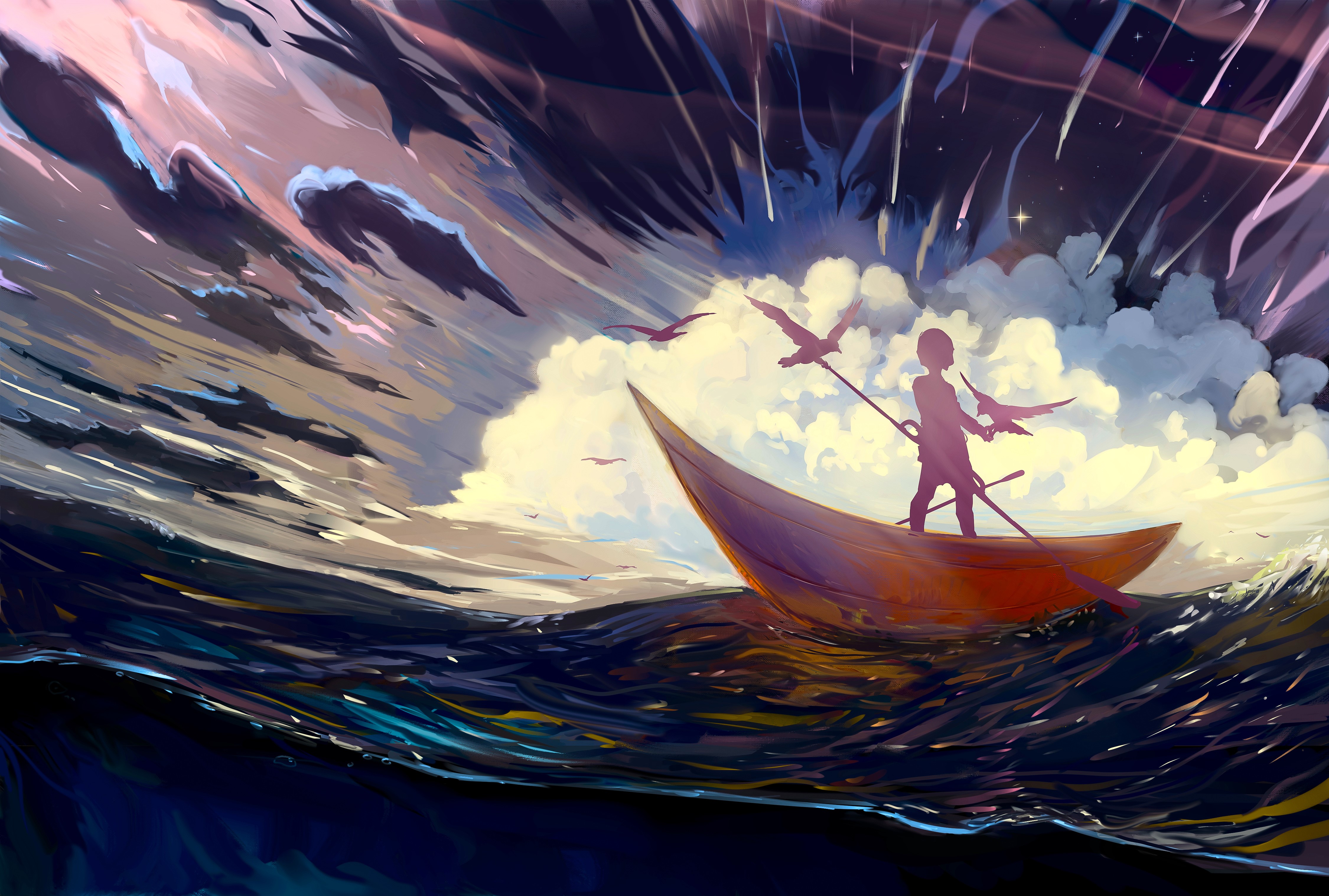artist, artwork, boat, digital art, hd, 4k, 5k, deviantart, HD Wallpaper