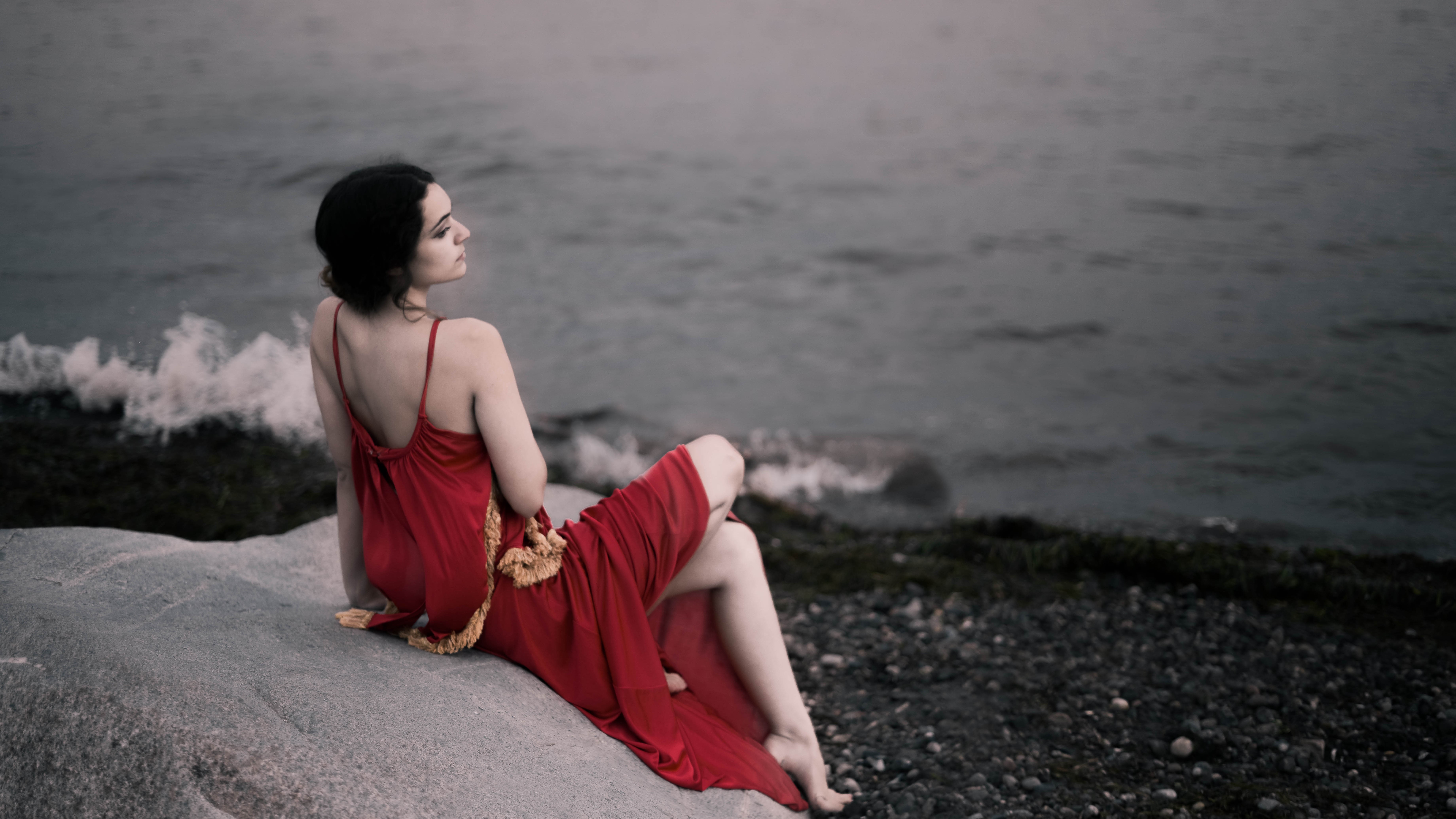 girls, model, hd, red dress, photography, hd, 4k, 5k, 8k, HD Wallpaper