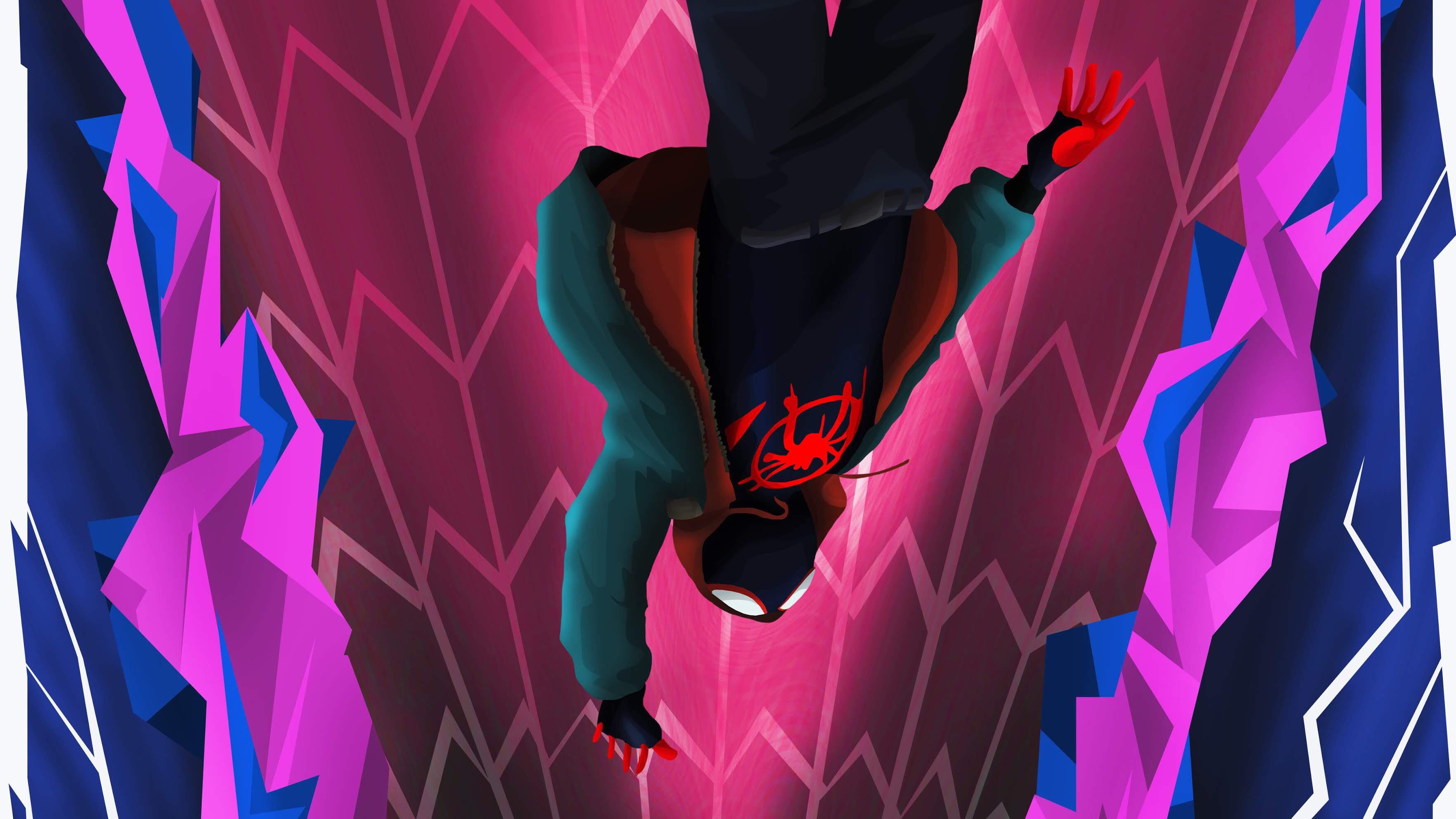 spiderman into the spider verse, hd, superheroes, artwork, artist, digital art, HD Wallpaper