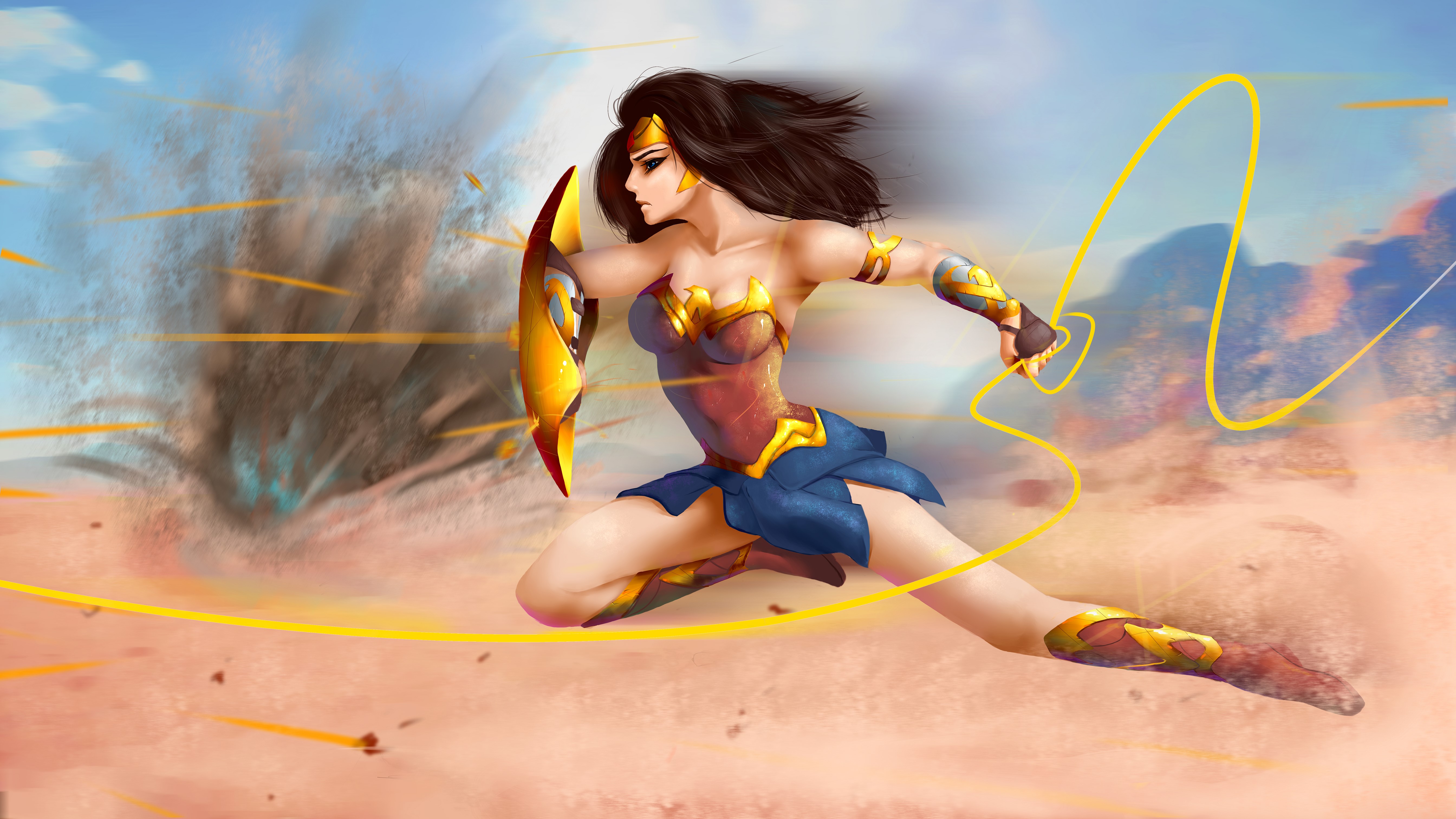 wonder woman, hd, 4k, 5k, superheroes, artwork, digital art, HD Wallpaper