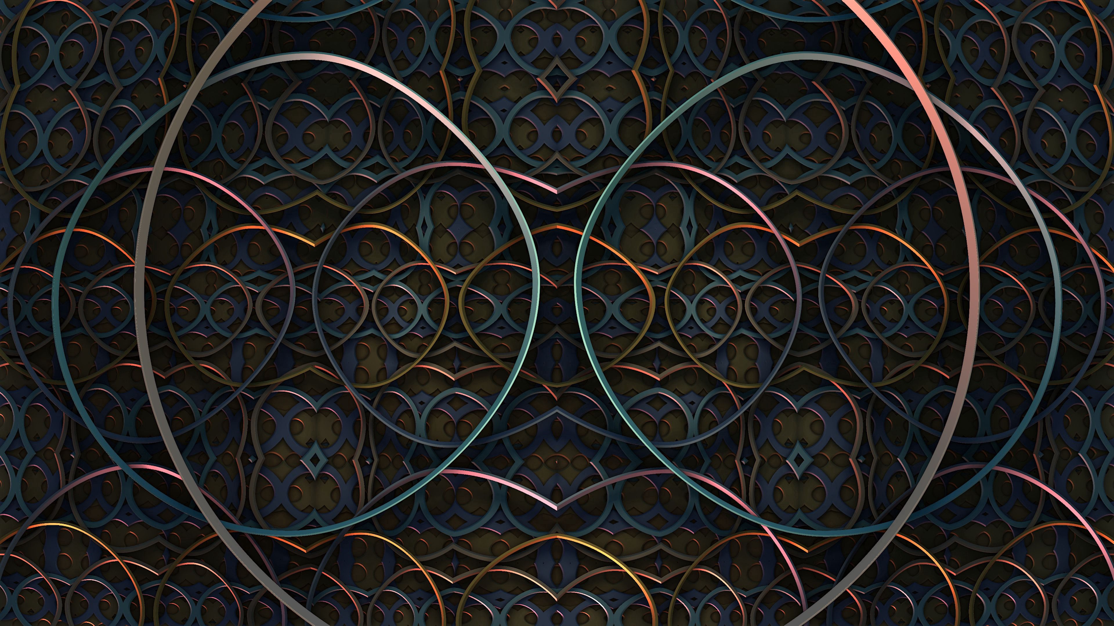 structure, tangled, 3d, pattern, fractal, 4k, HD Wallpaper