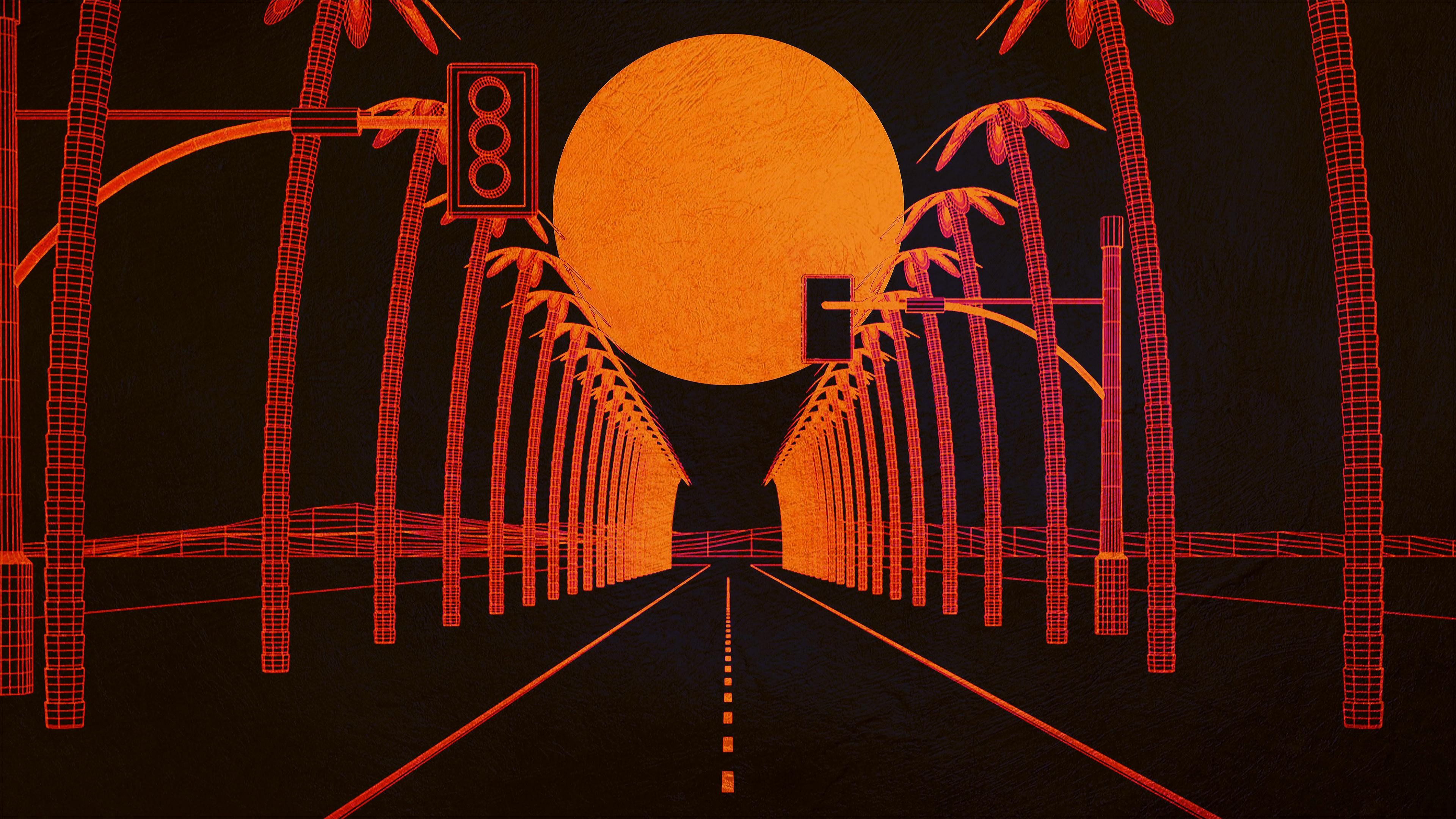 retrowave, artist, artwork, digital art, hd, 4k, HD Wallpaper