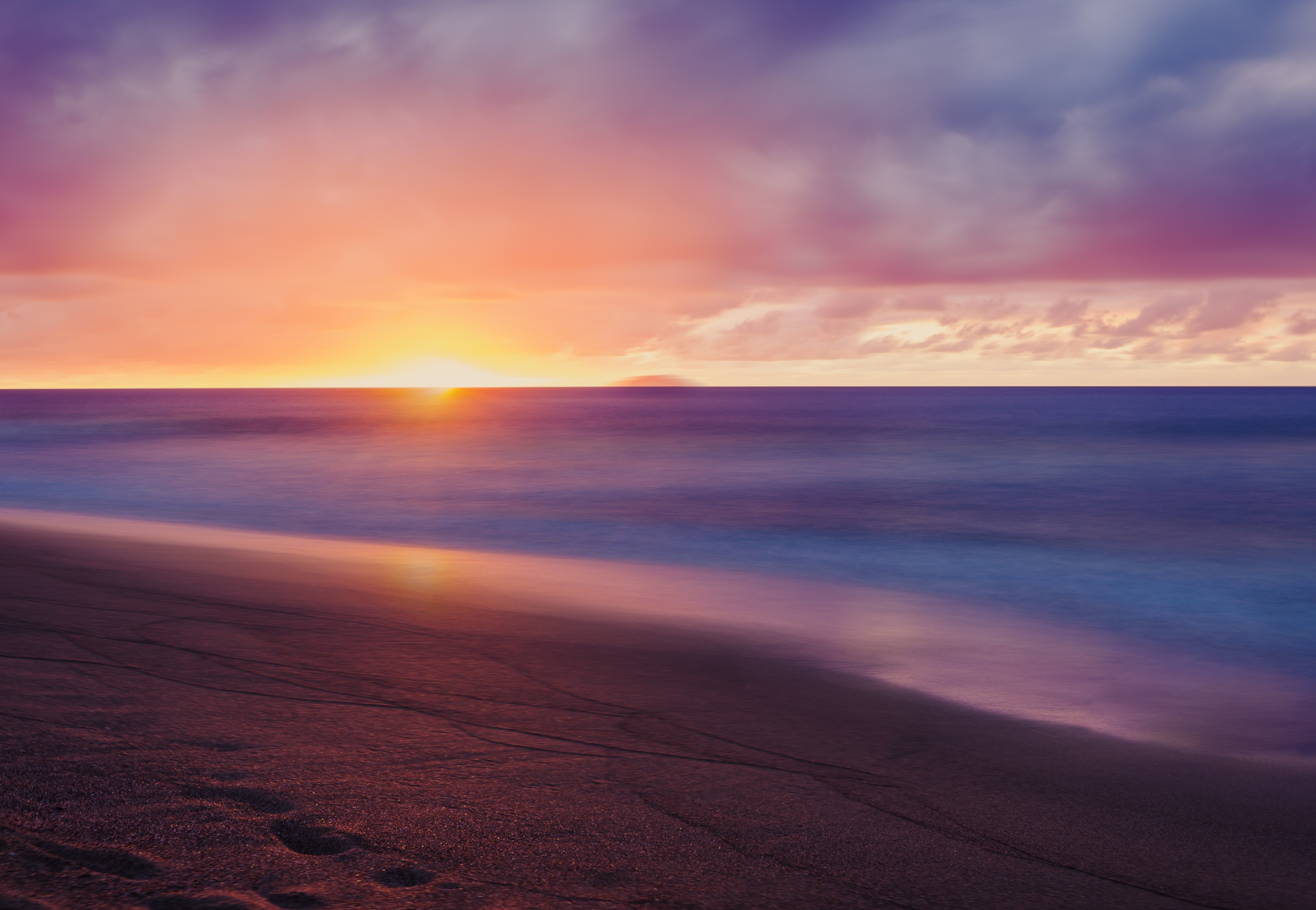 sunset, beach, nature, hd, 4k, HD Wallpaper