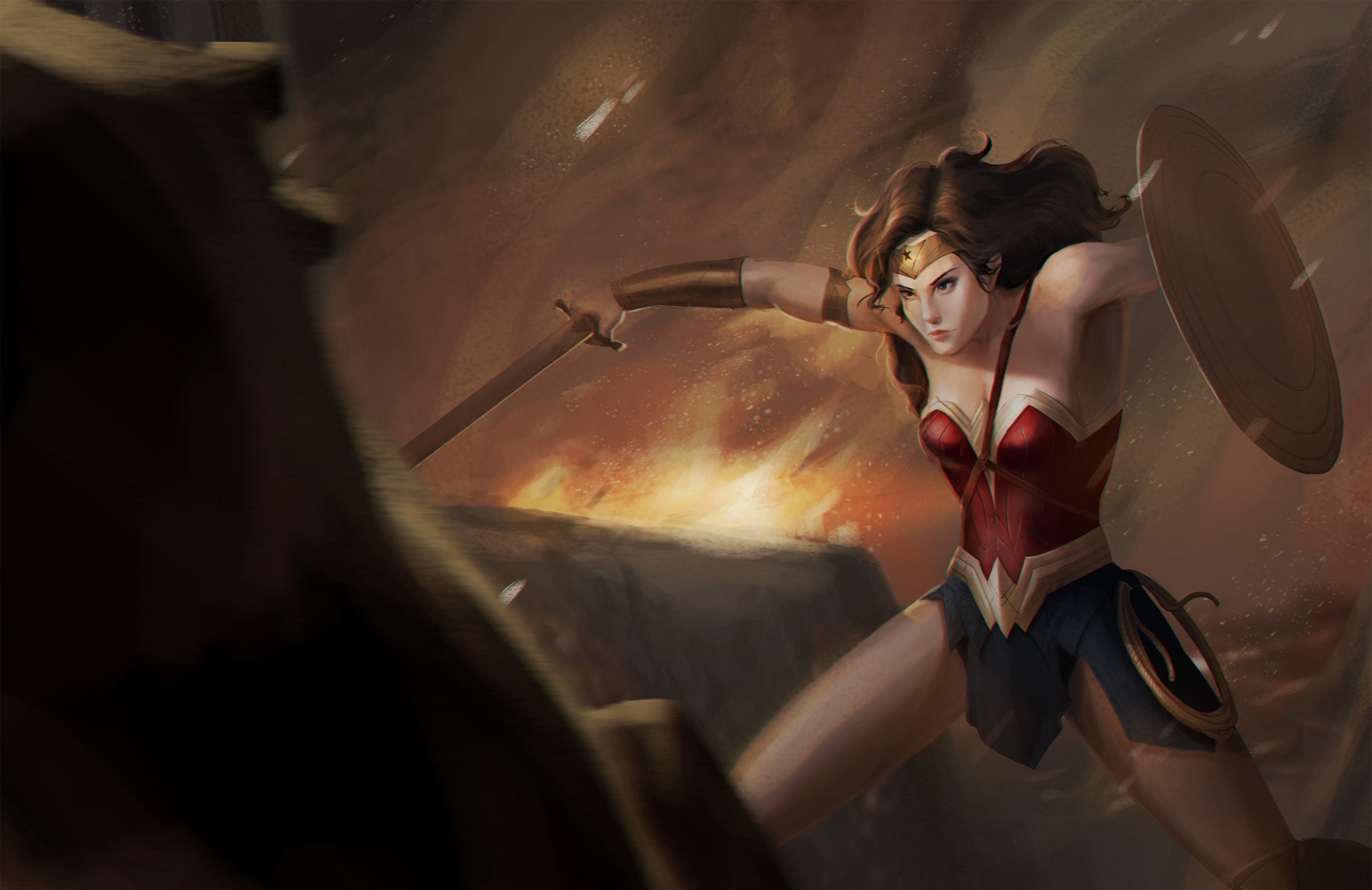 wonder woman, hd, superheroes, artist, artwork, digital art, HD Wallpaper
