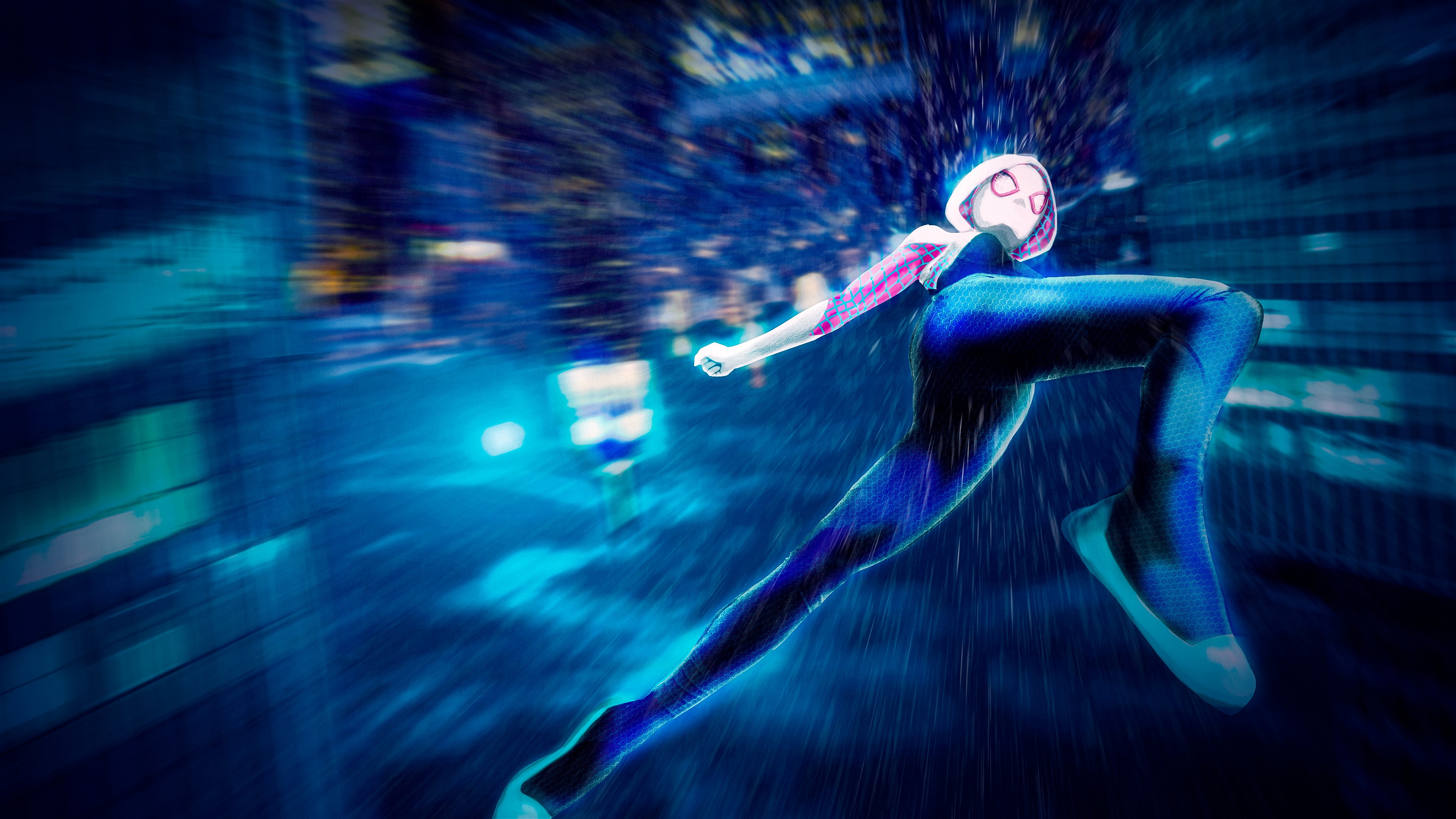 spiderman into the spider verse, gwen stacy, 4k, superheroes, animated movies, hd, artwork, artist, digital art, behance, HD Wallpaper