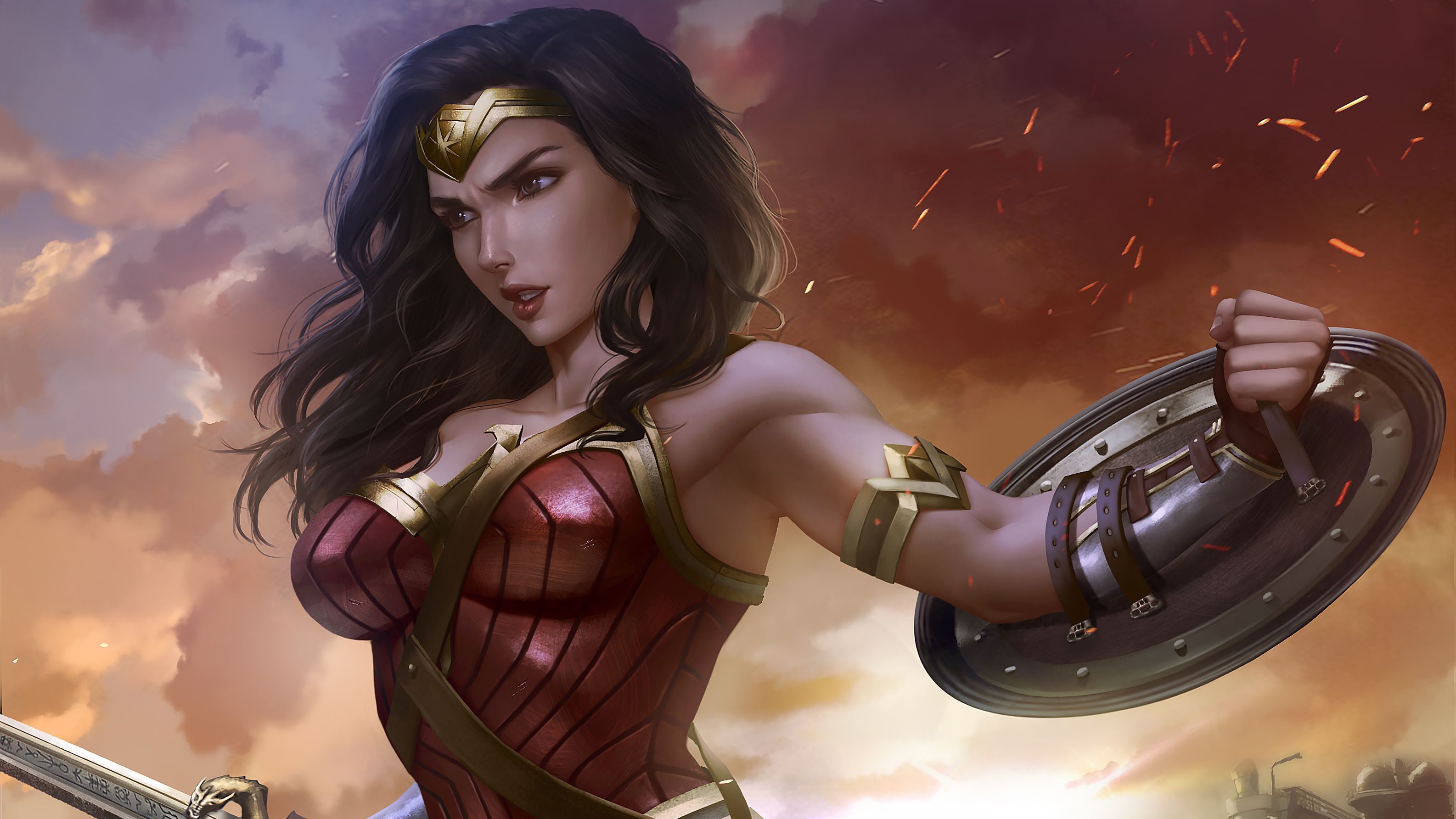 wonder woman, hd, superheroes, artist, artwork, digital art, HD Wallpaper