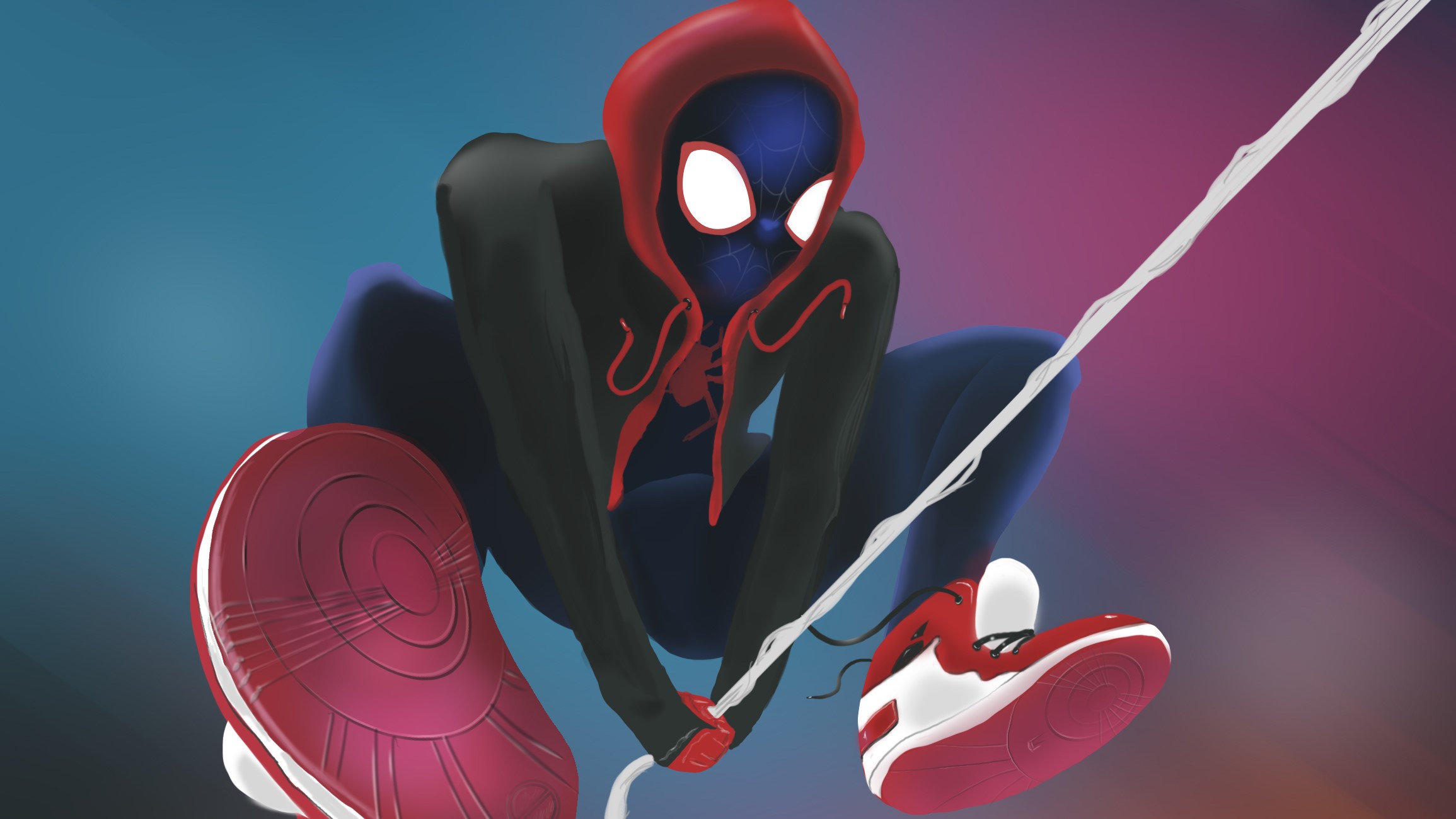 spiderman into the spider verse, spiderman, hd, superheroes, artwork, artist, digital art, behance, HD Wallpaper