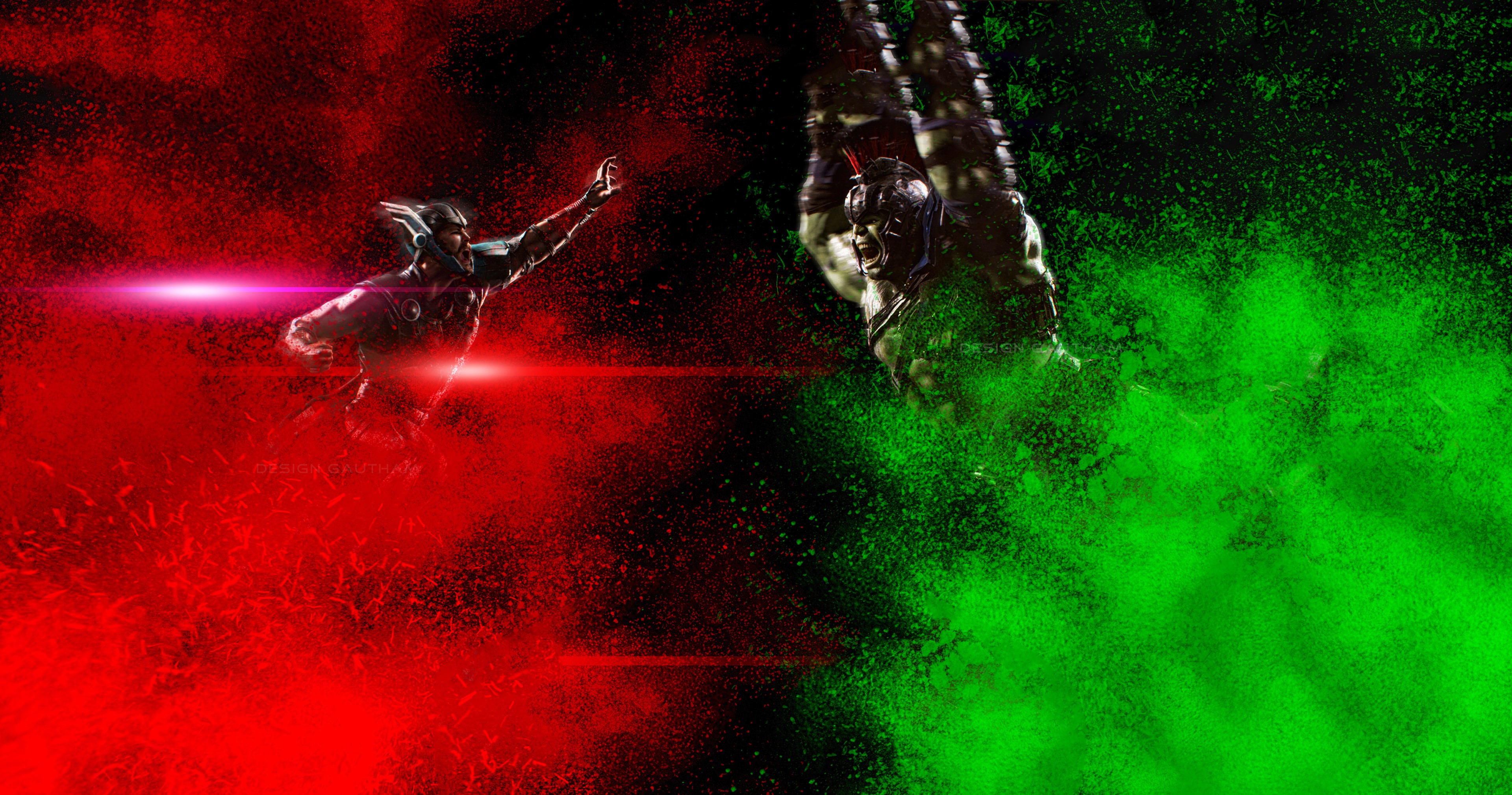thor, hulk, hd, 4k, superheroes, artwork, behance, HD Wallpaper