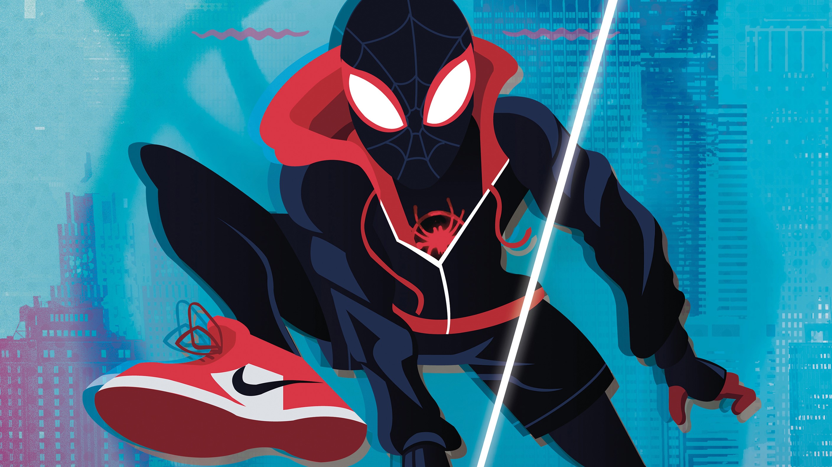 spiderman into the spider verse, spiderman, movies, hd, superheroes, artwork, artist, digital art, 4k, HD Wallpaper