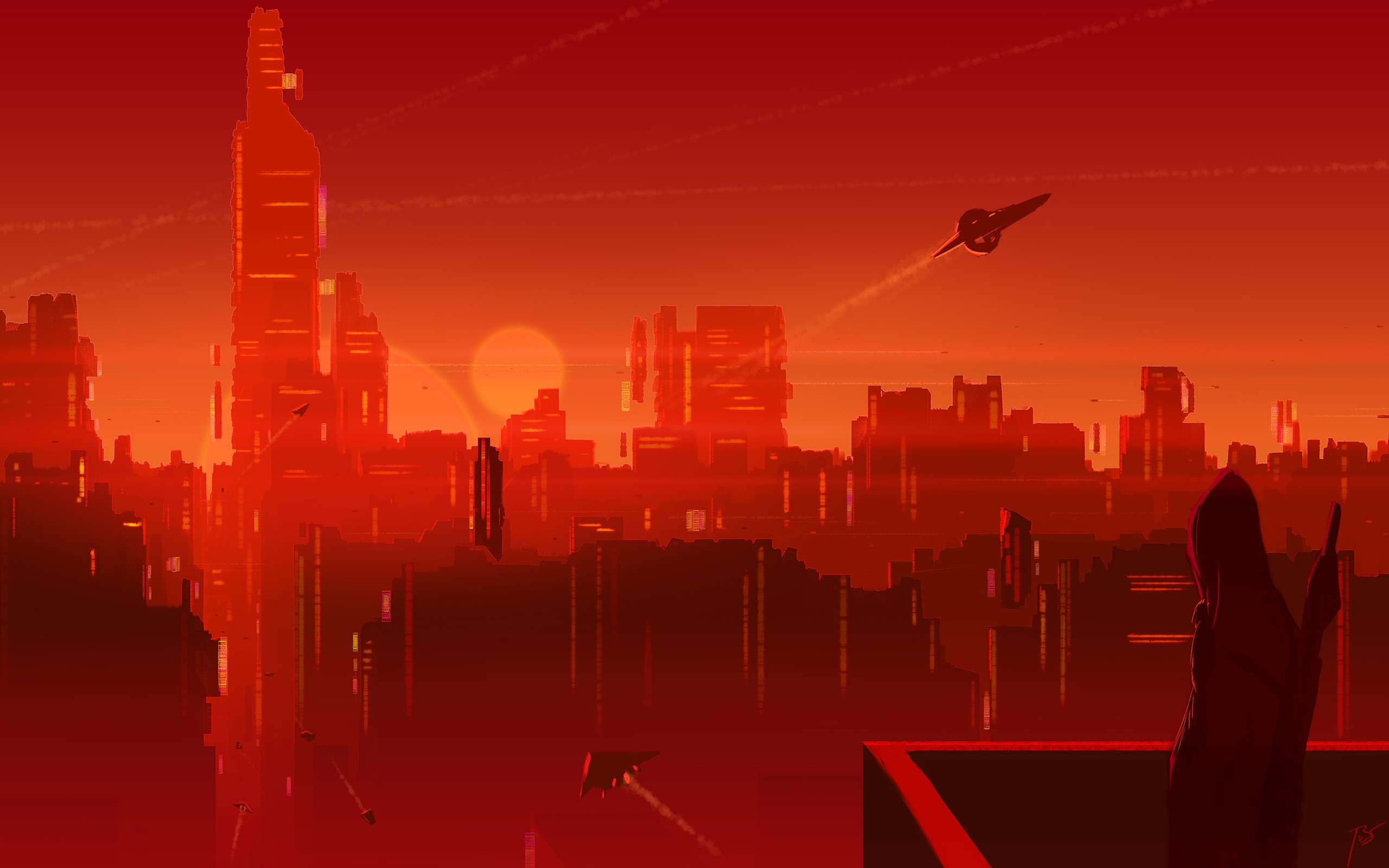scifi, skyscraper, artist, artwork, digital art, hd, city, deviantart, HD Wallpaper