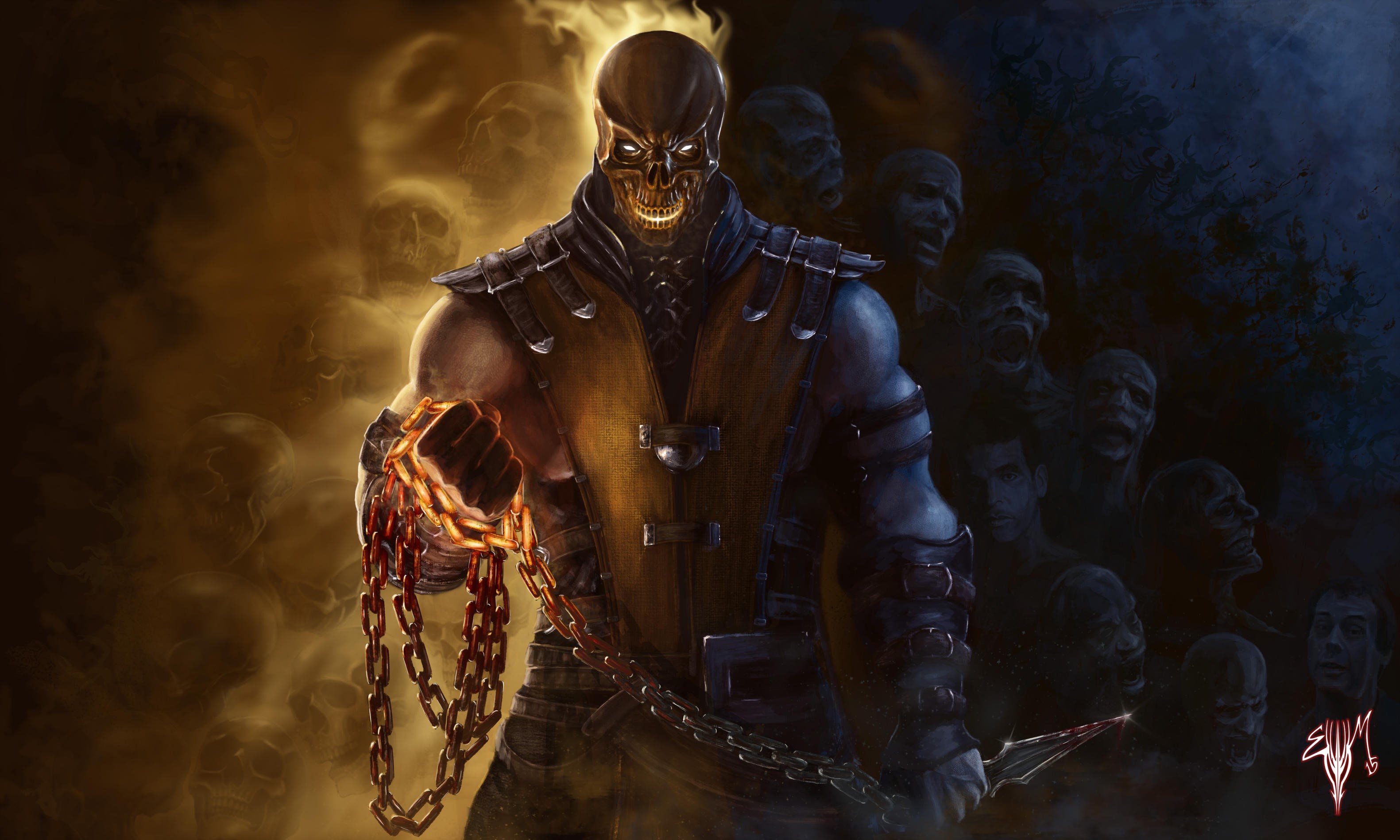 mortal kombat, games, pc games, xbox games, ps games, hd, scorpion, deviantart, HD Wallpaper