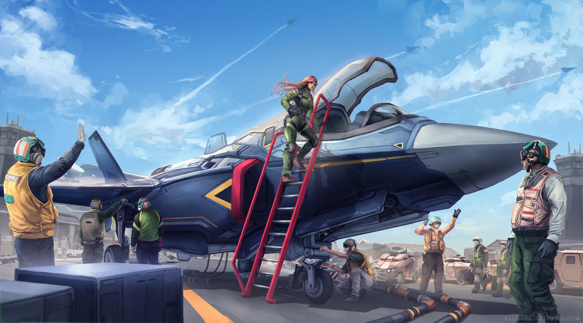 pilot, artist, artwork, digital art, hd, deviantart, HD Wallpaper