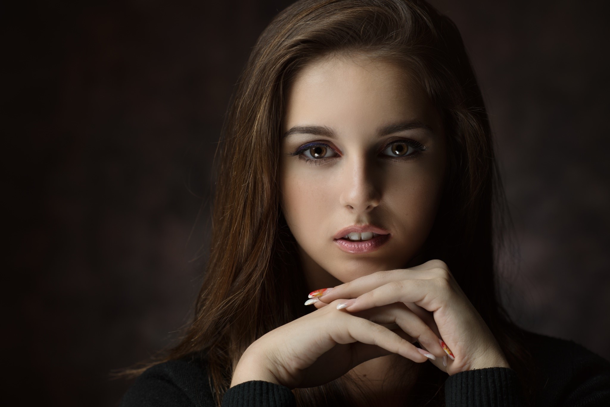 portrait, girls, brunette, model, hd, HD Wallpaper