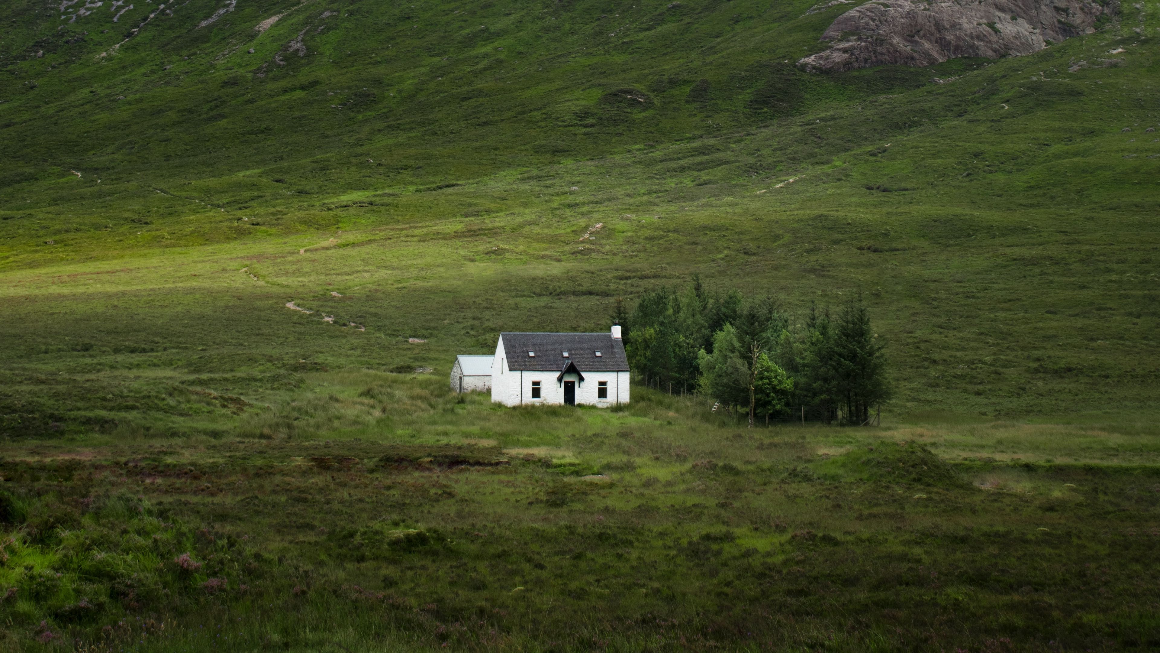 building, mountain, valley, nature, greenery, 4k, HD Wallpaper