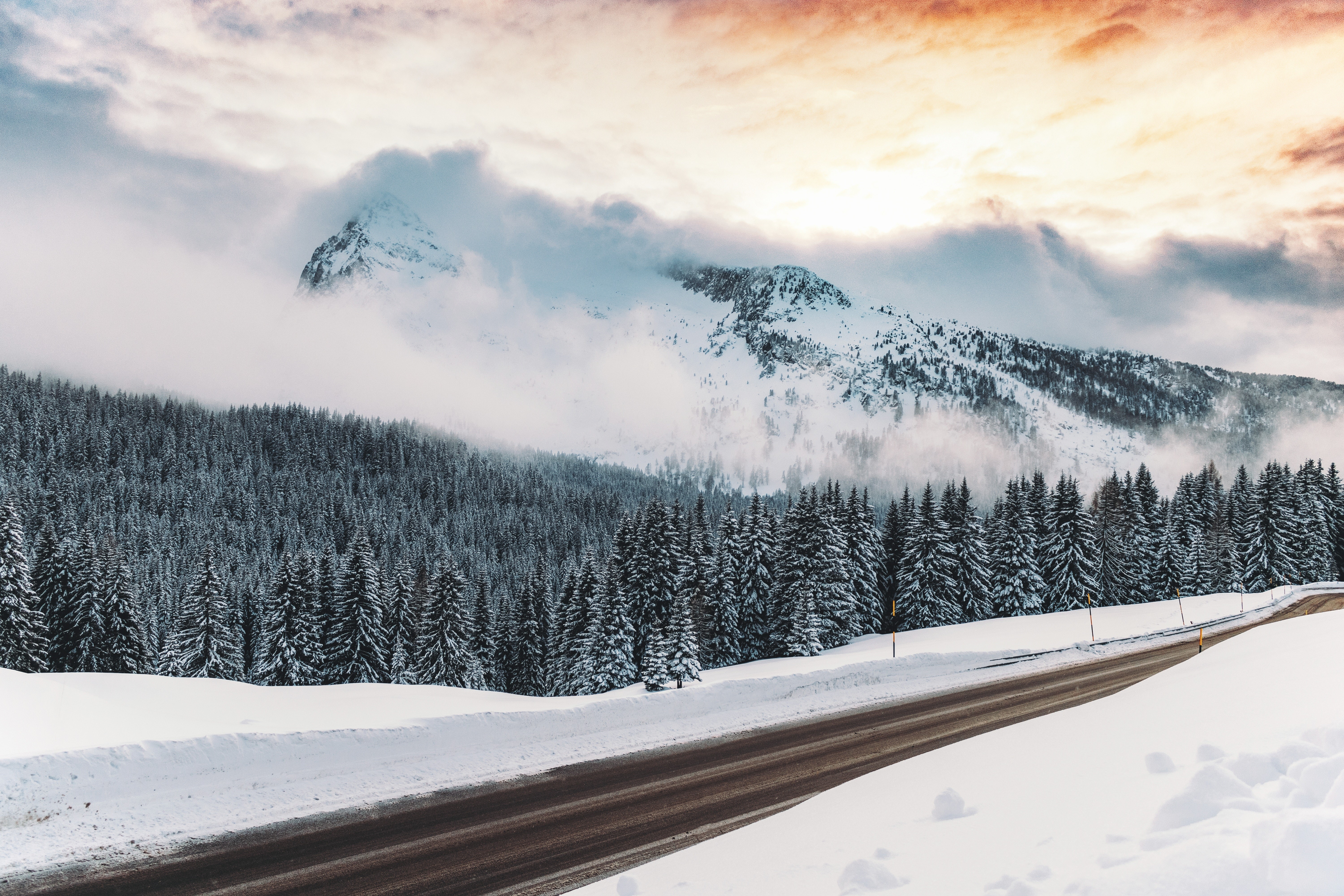 winter, mountains, nature, hd, 4k, 5k, HD Wallpaper