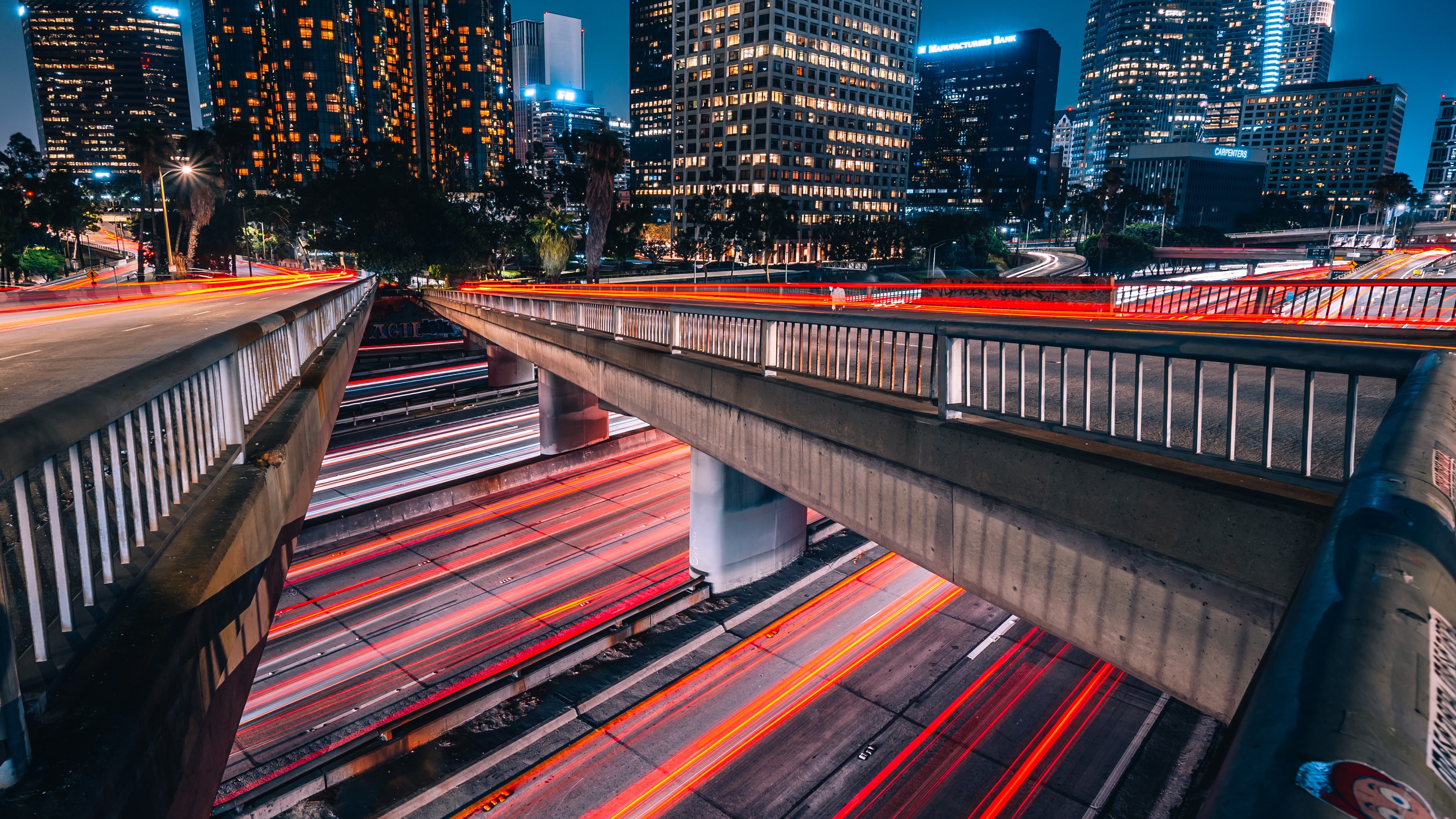 long exposure, road, city, hd, 4k, photography, HD Wallpaper