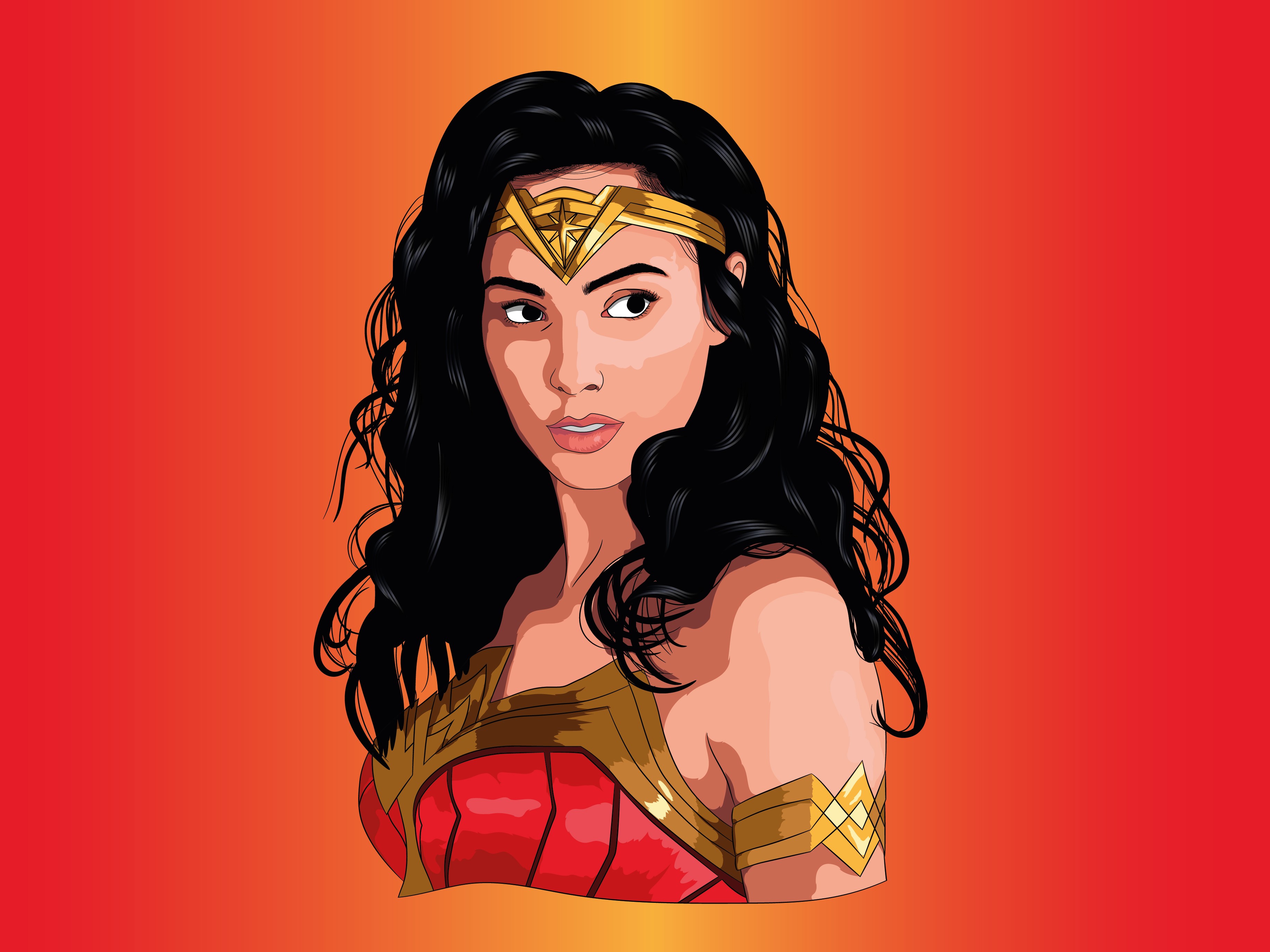 wonder woman, superheroes, artist, artwork, digital art, hd, 4k, dribbble, HD Wallpaper