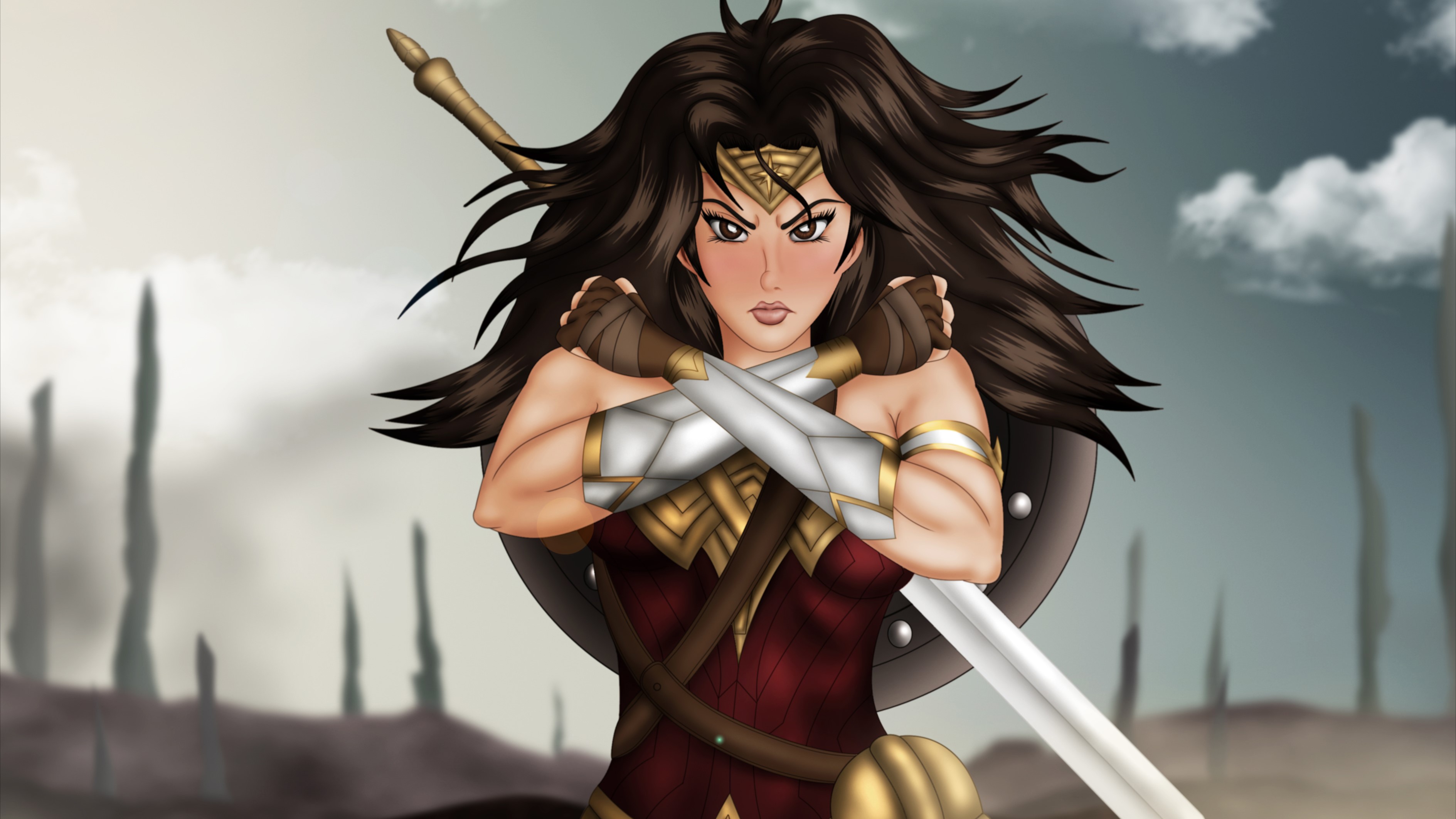 wonder woman, hd, 4k, superheroes, artist, artwork, deviantart, HD Wallpaper