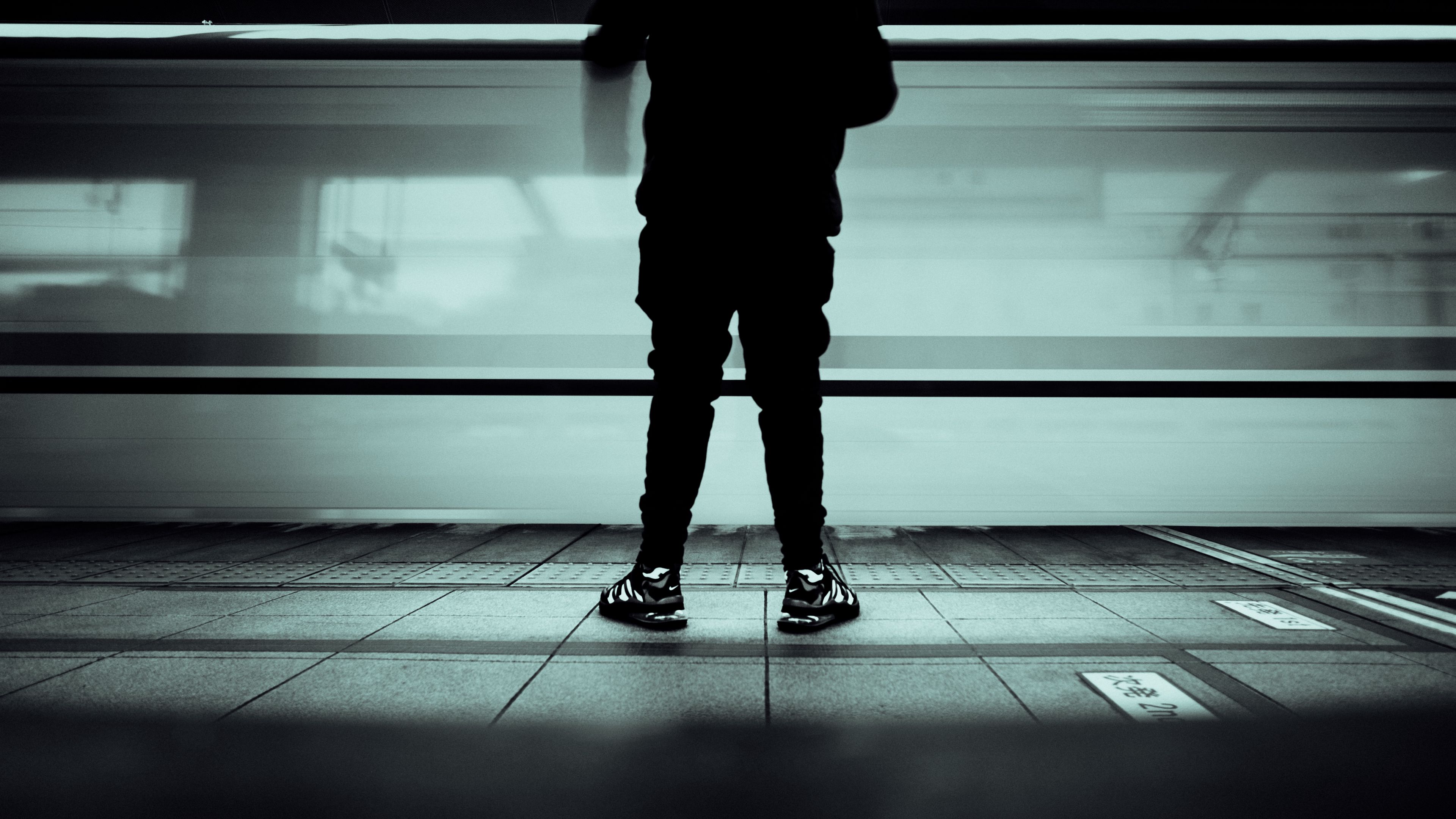 man, silhouette, black, stand, 4k, HD Wallpaper