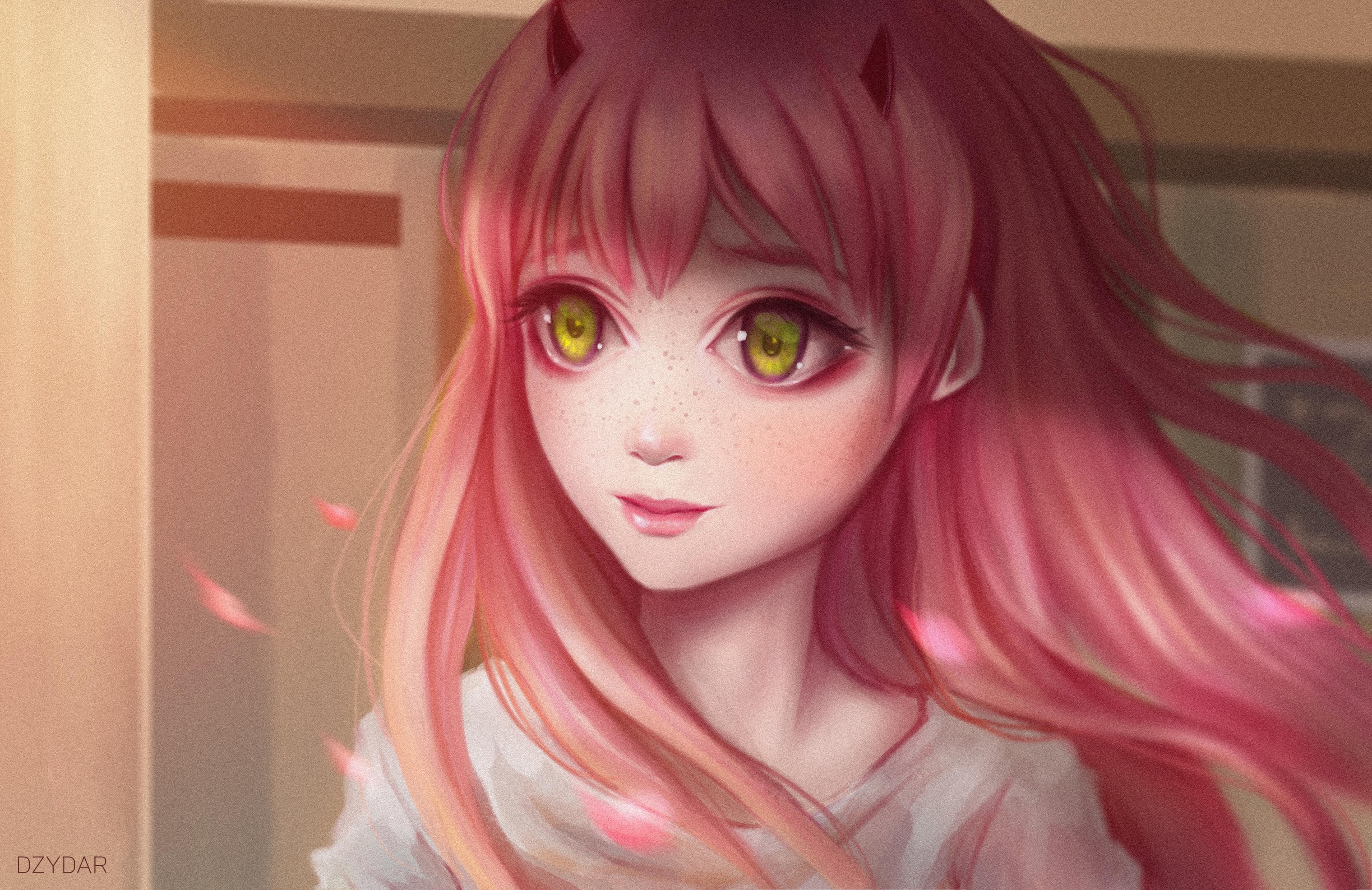 anime girl, anime, artist, artwork, digital art, hd, deviantart, pink, HD Wallpaper