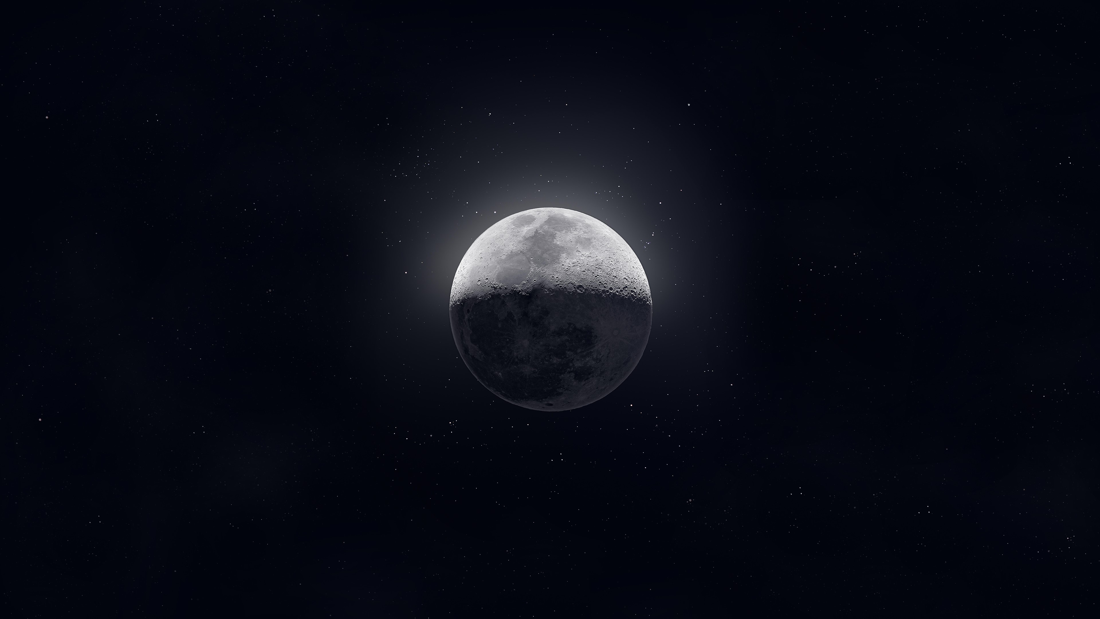 moon, digital universe, hd, 4k, HD Wallpaper