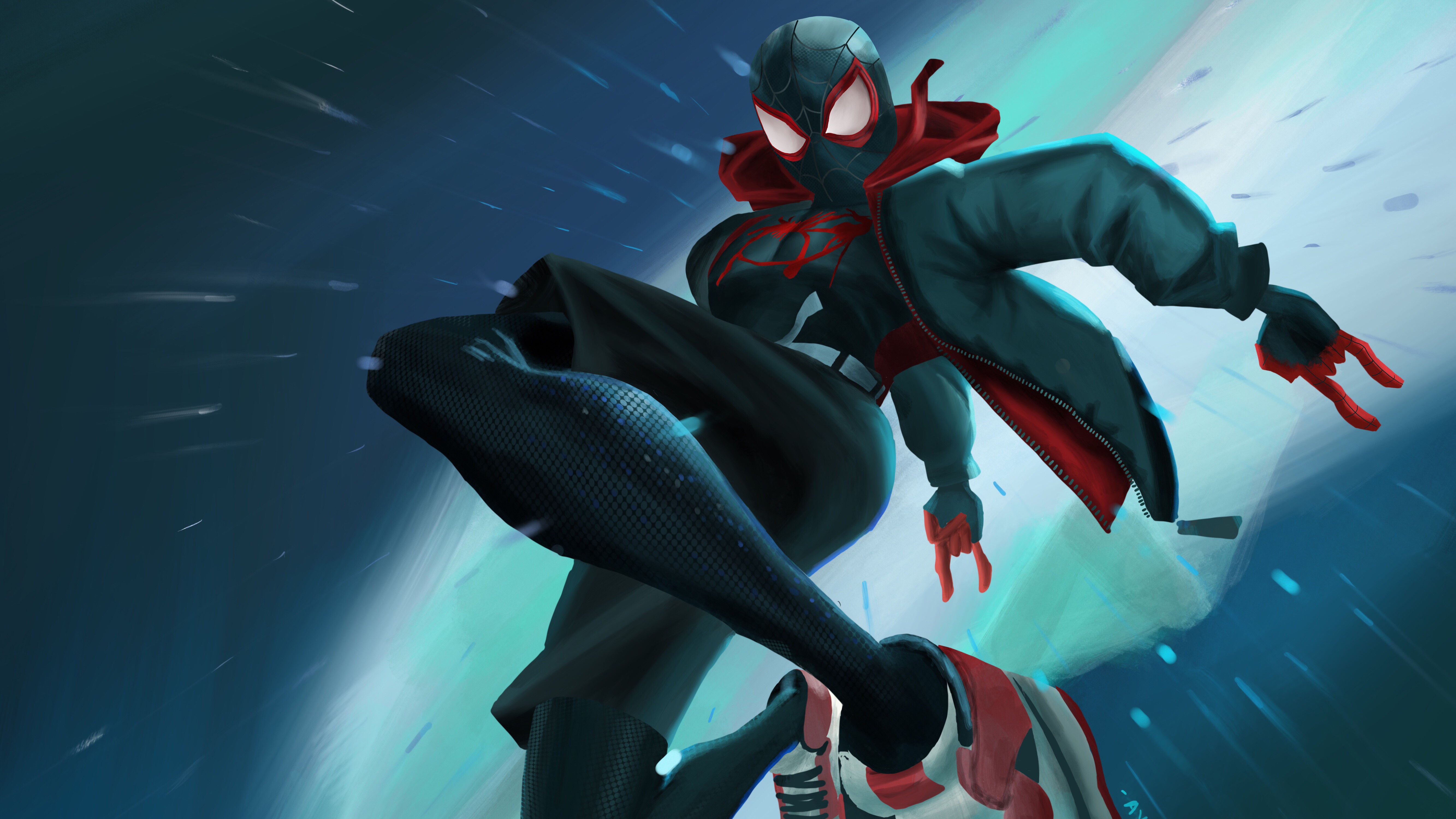 spiderman into the spider verse, spiderman, hd, 4K, superheroes, artwork, artist, digital art, deviantart, HD Wallpaper