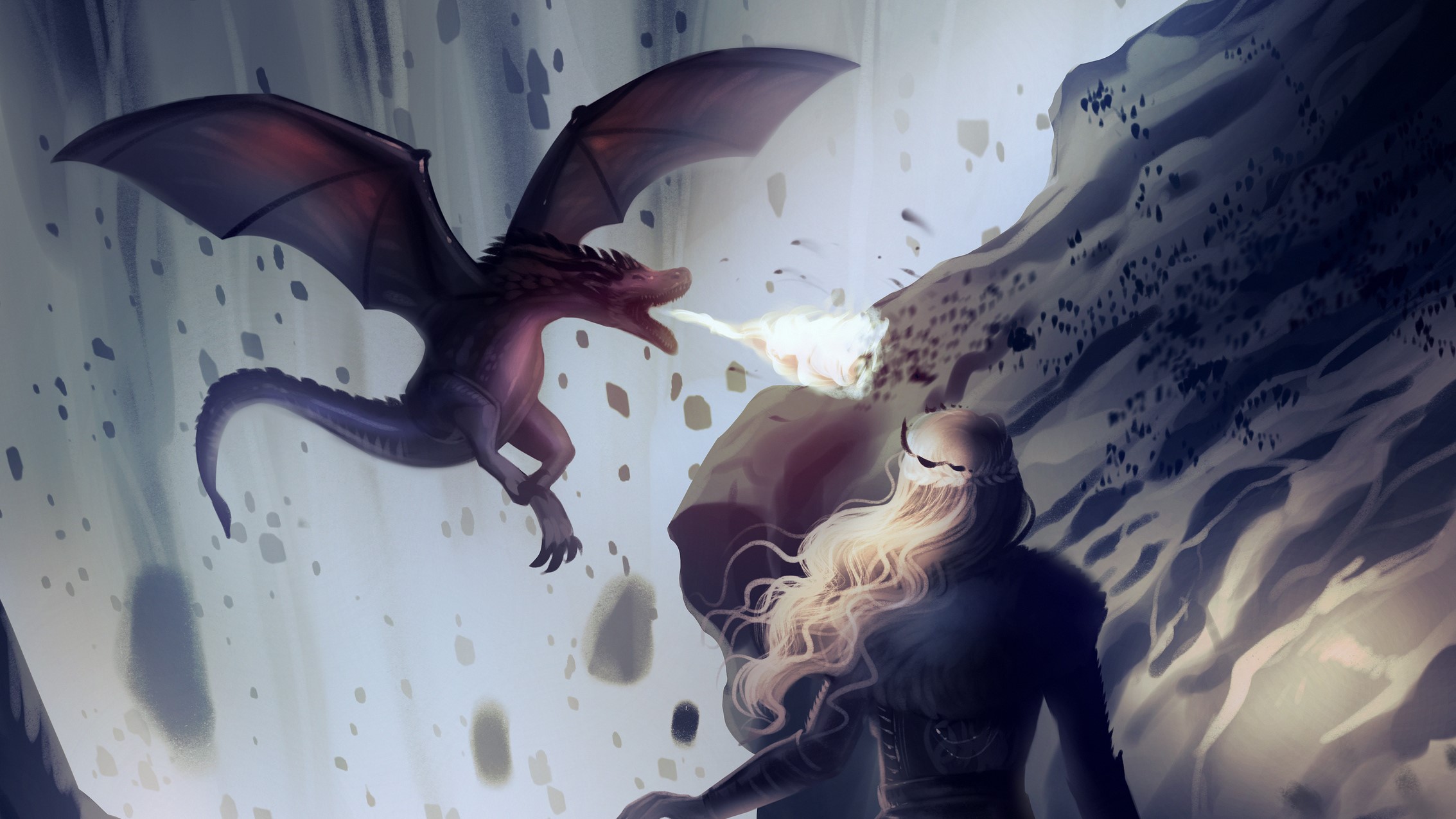 game of thrones, tv shows, hd, artist, artwork, digital art, deviantart, dragon, HD Wallpaper