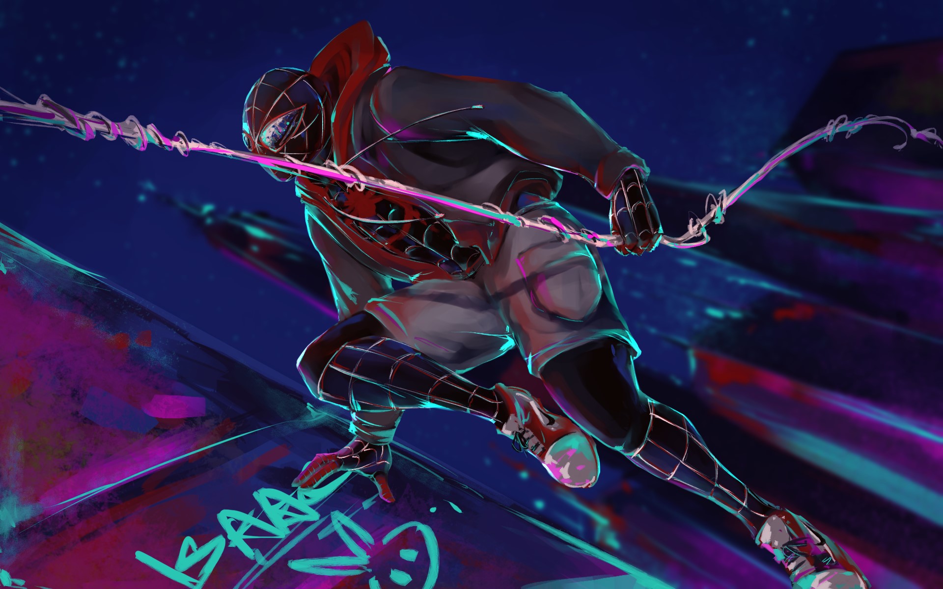 spiderman into the spider verse, spiderman, movies, hd, superheroes, artwork, artist, digital art, deviantart, HD Wallpaper