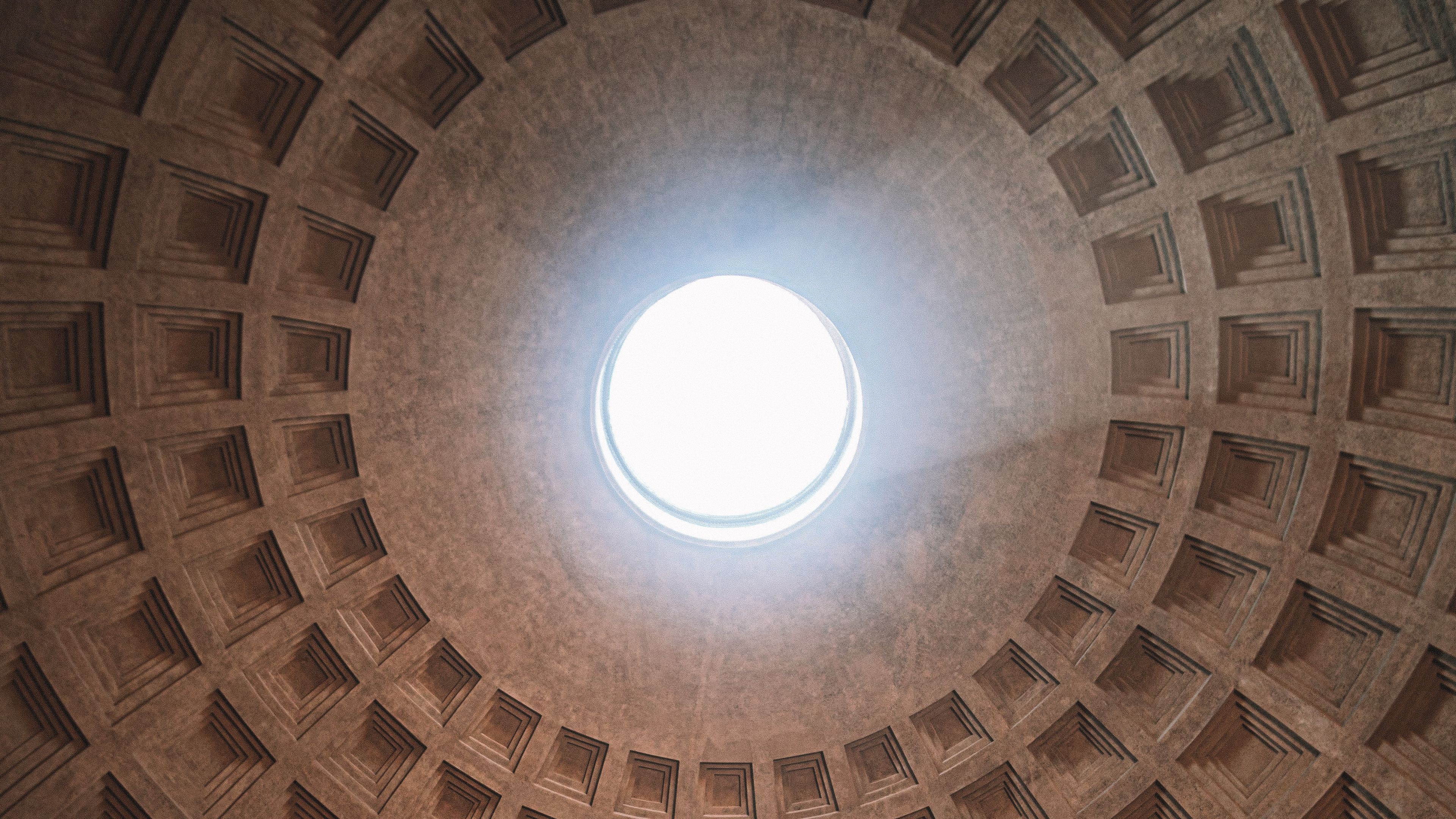 building, dome, light, architecture, interior, 4k, HD Wallpaper