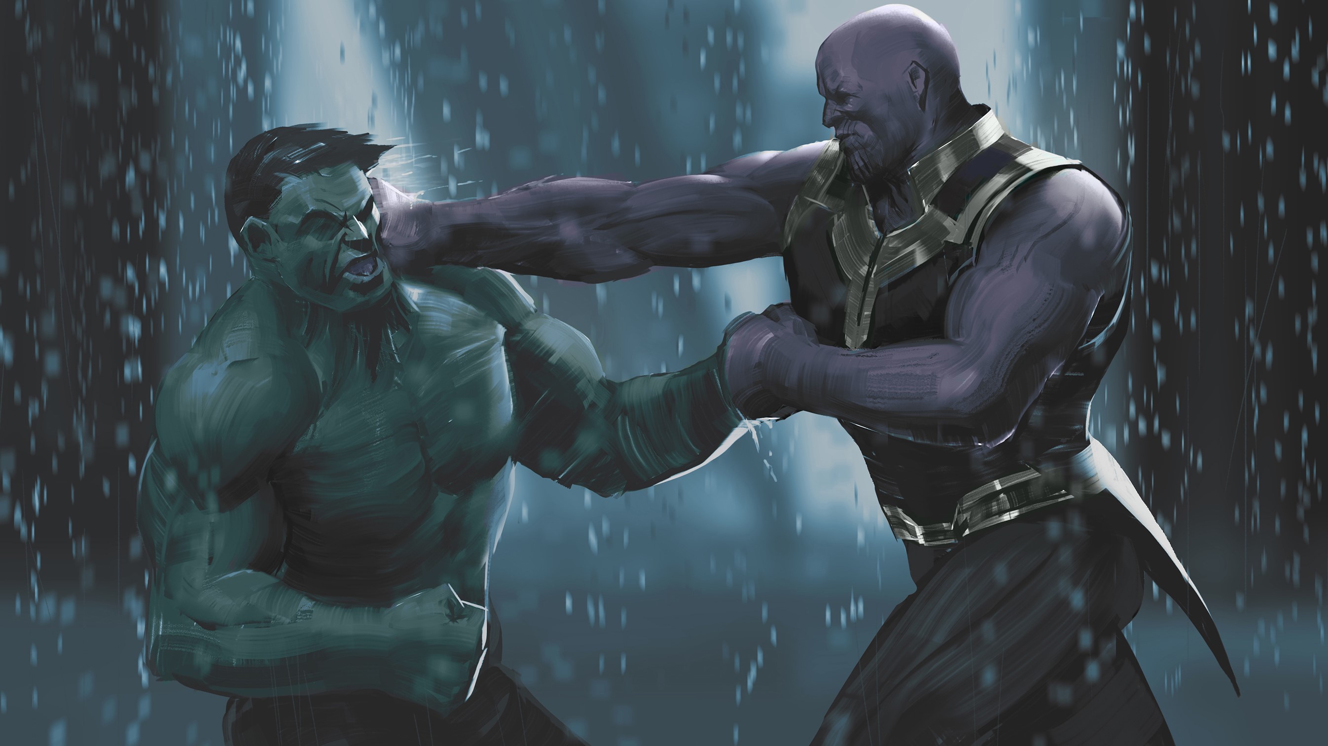 hulk, thanos, hd, superheroes, artwork, digital art, art, deviantart, HD Wallpaper
