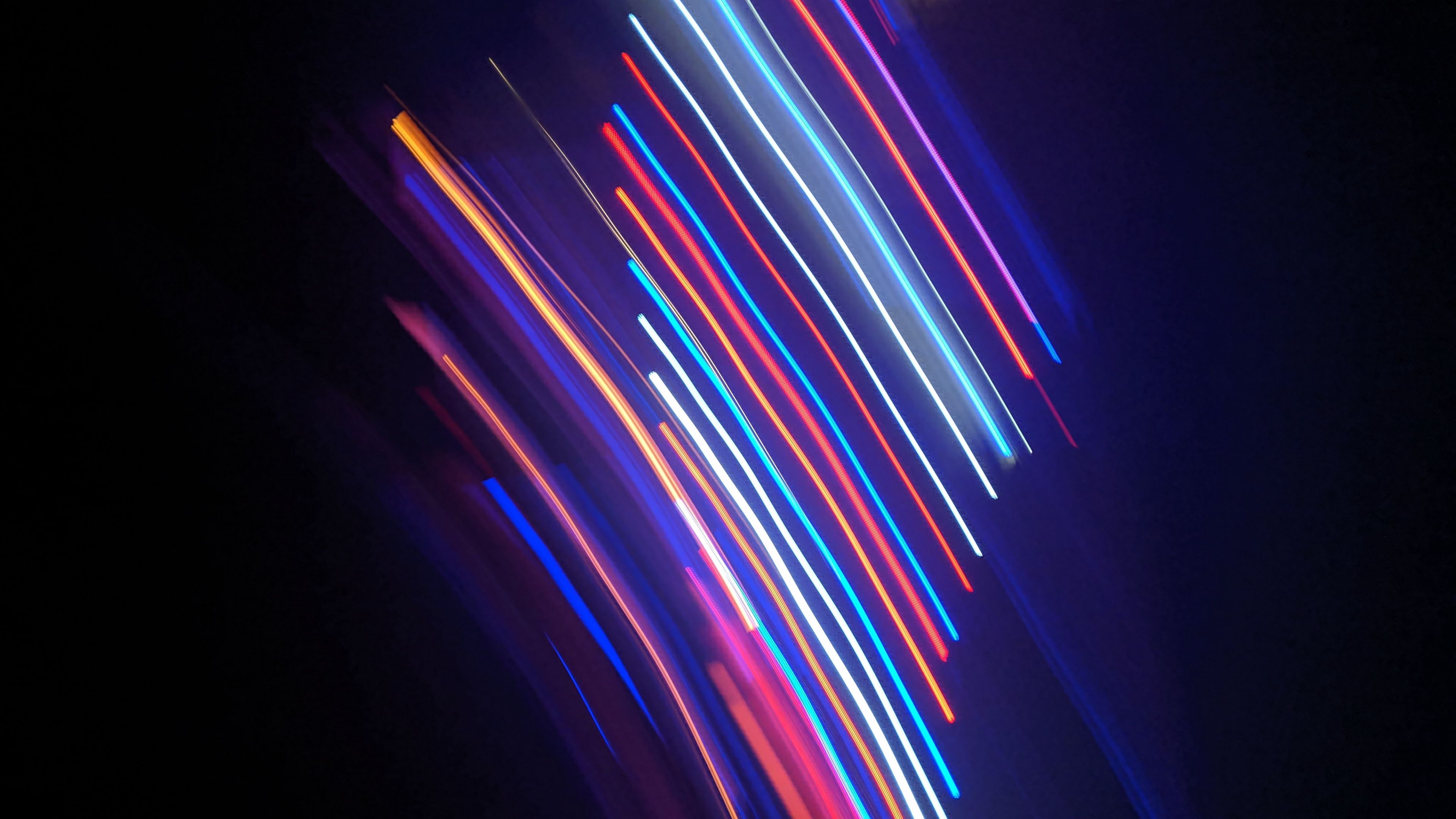 lines, light, neon, colorful, blur, 4k, HD Wallpaper