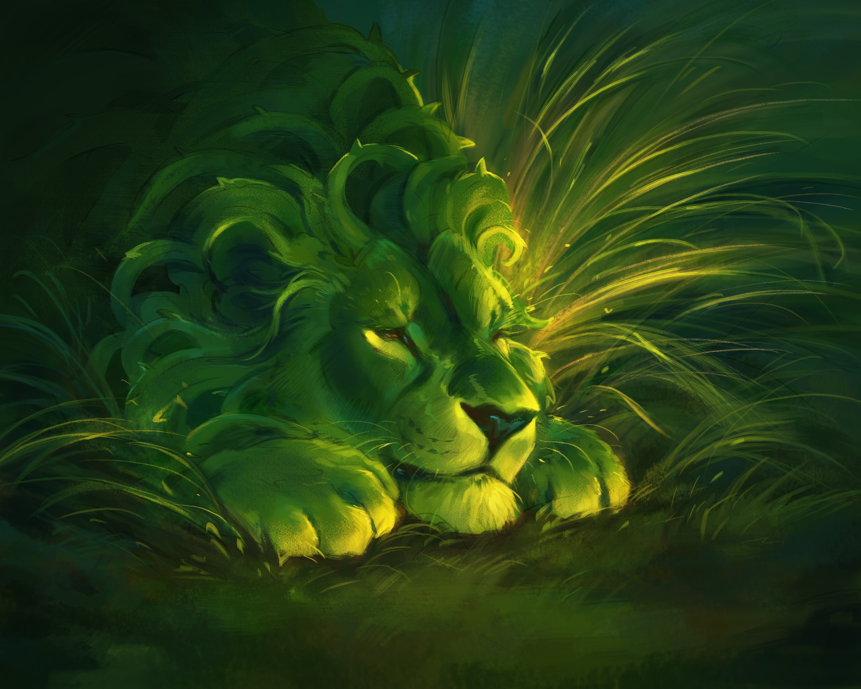 lion, animals, artist, artwork, digital art, hd, deviantart, HD Wallpaper
