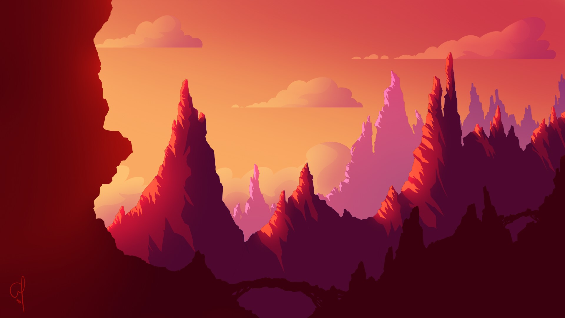 sunset, artist, artwork, digital art, hd, deviantart, HD Wallpaper