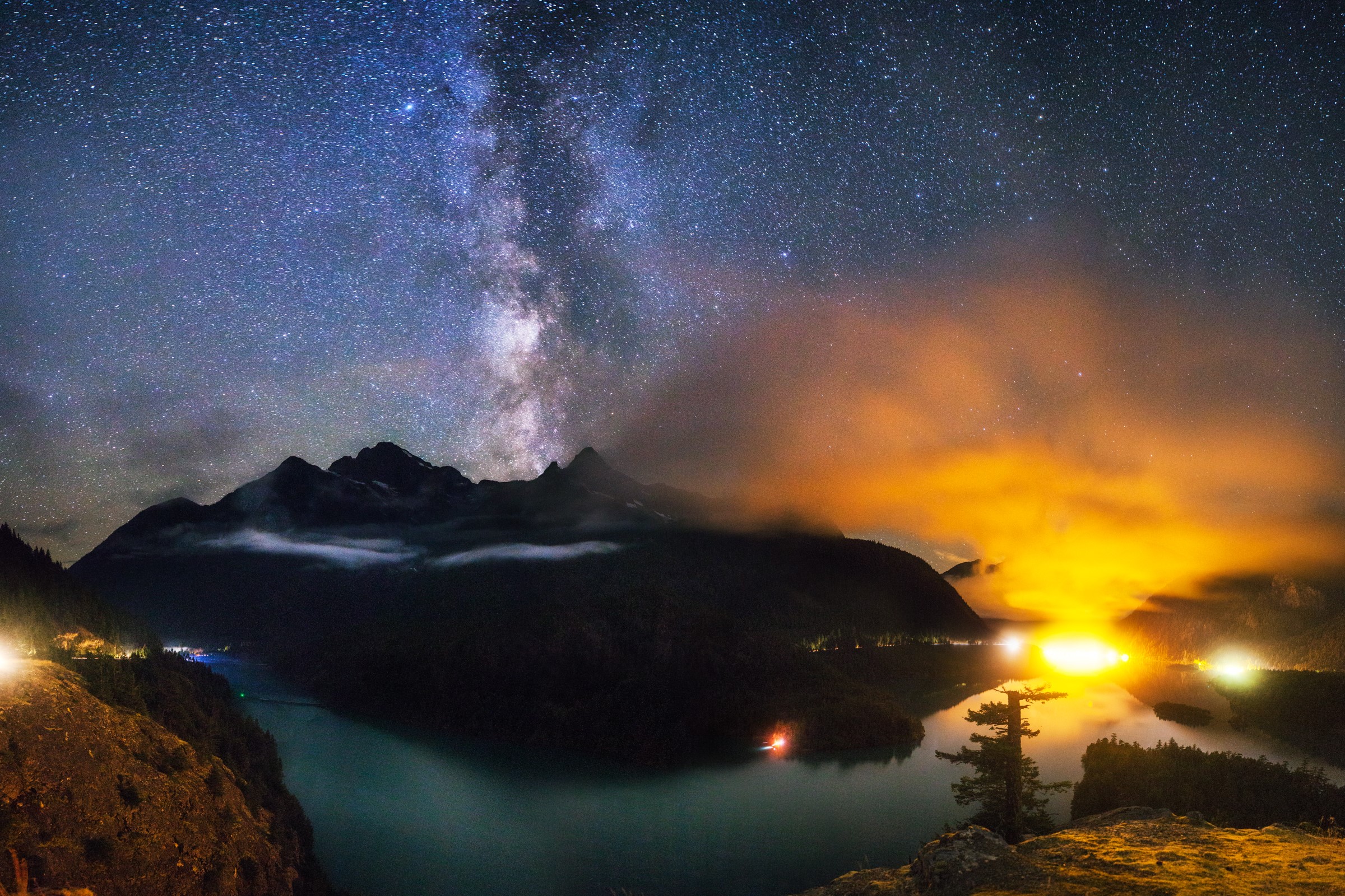 milky way, lake, nature, hd, HD Wallpaper