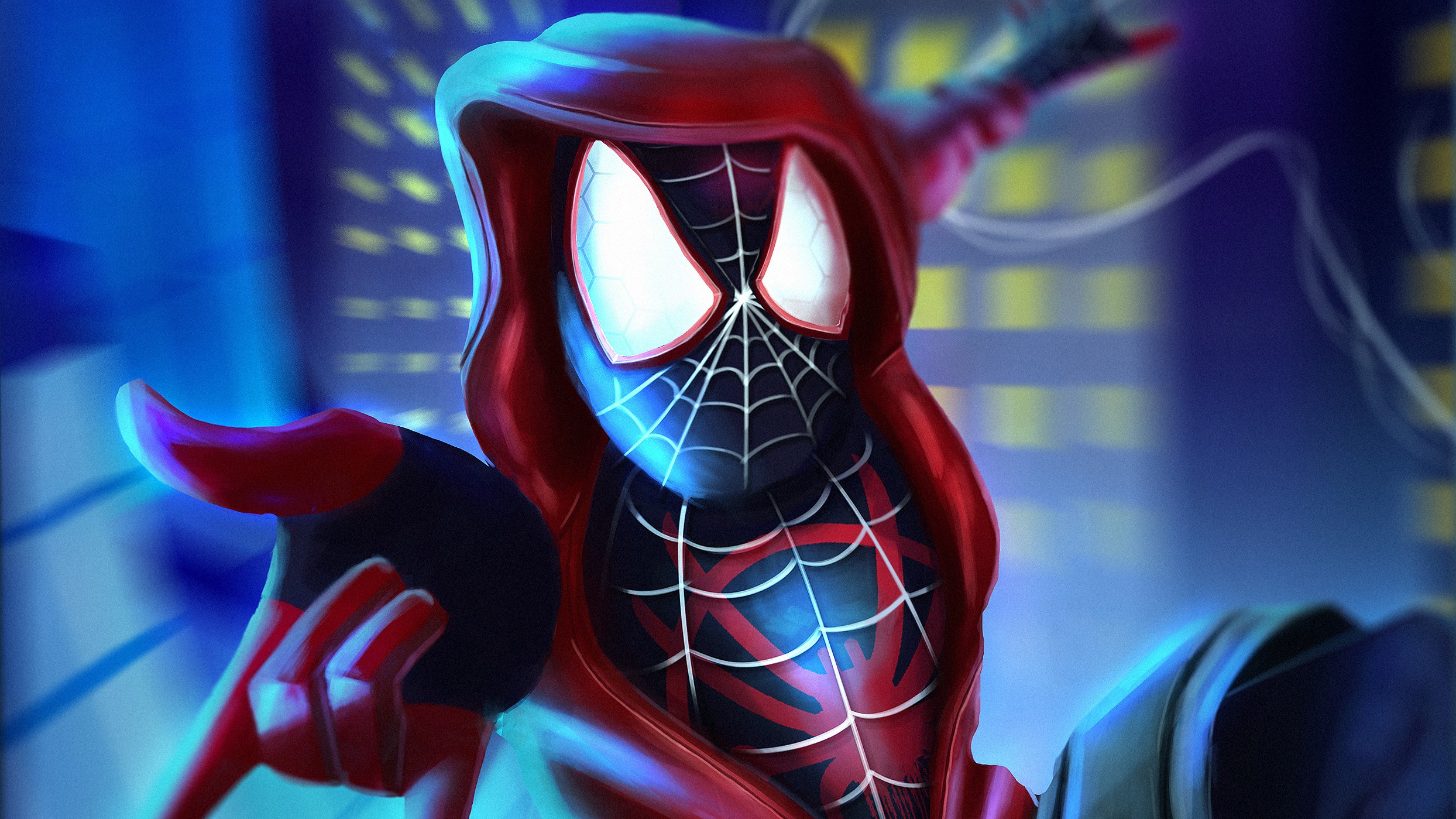 spiderman into the spider verse, spiderman, movies, hd, superheroes, artwork, artist, digital art, HD Wallpaper
