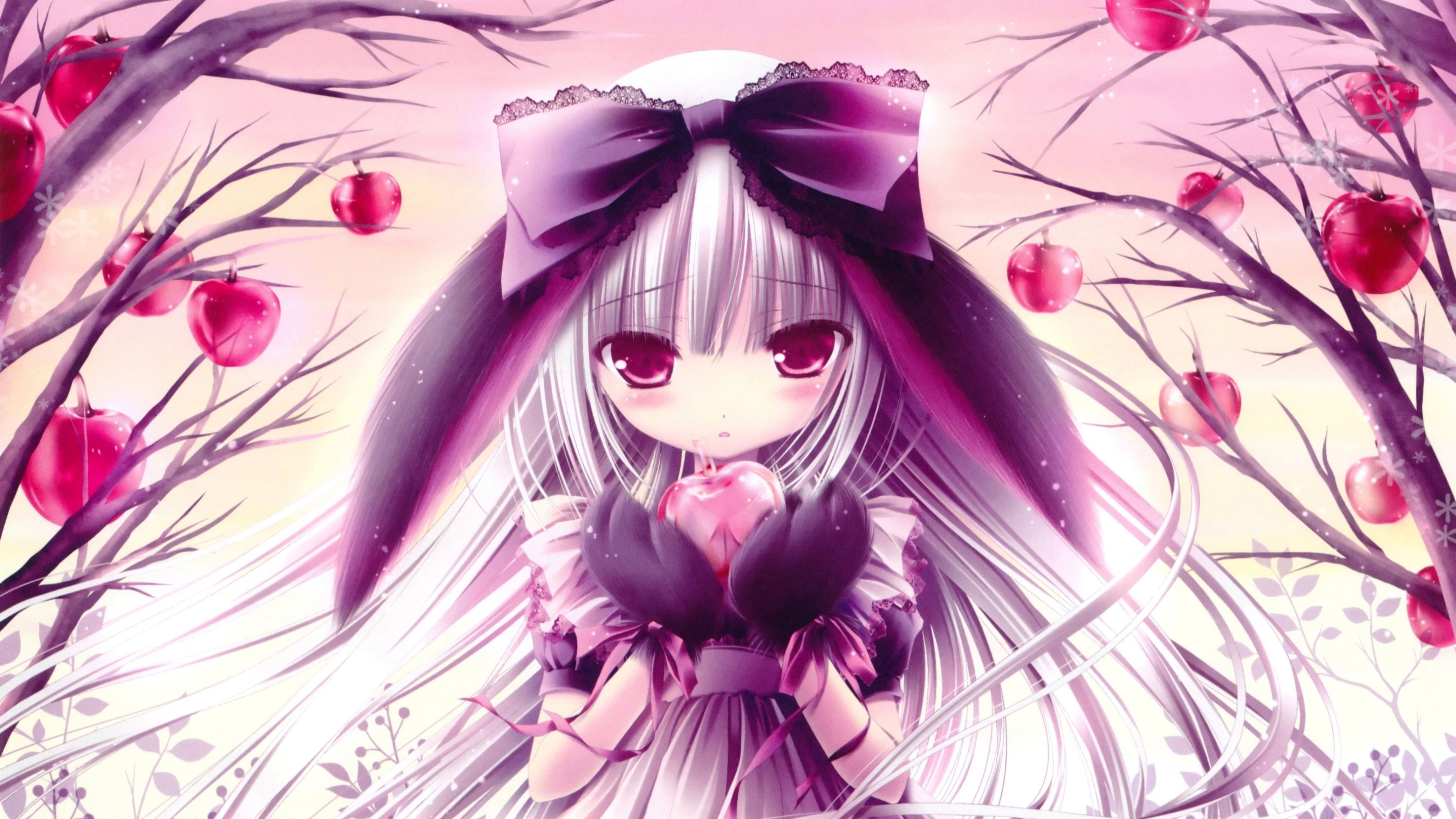 anime girl, anime, heart, pink, digital art, artist, artwork, hd, 4k, HD Wallpaper