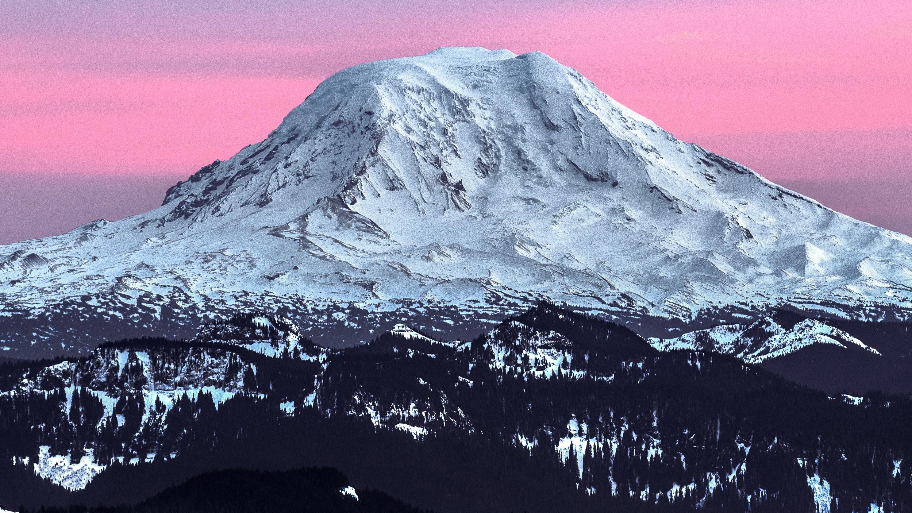 sunset, nature, winter, mountains, hd, HD Wallpaper